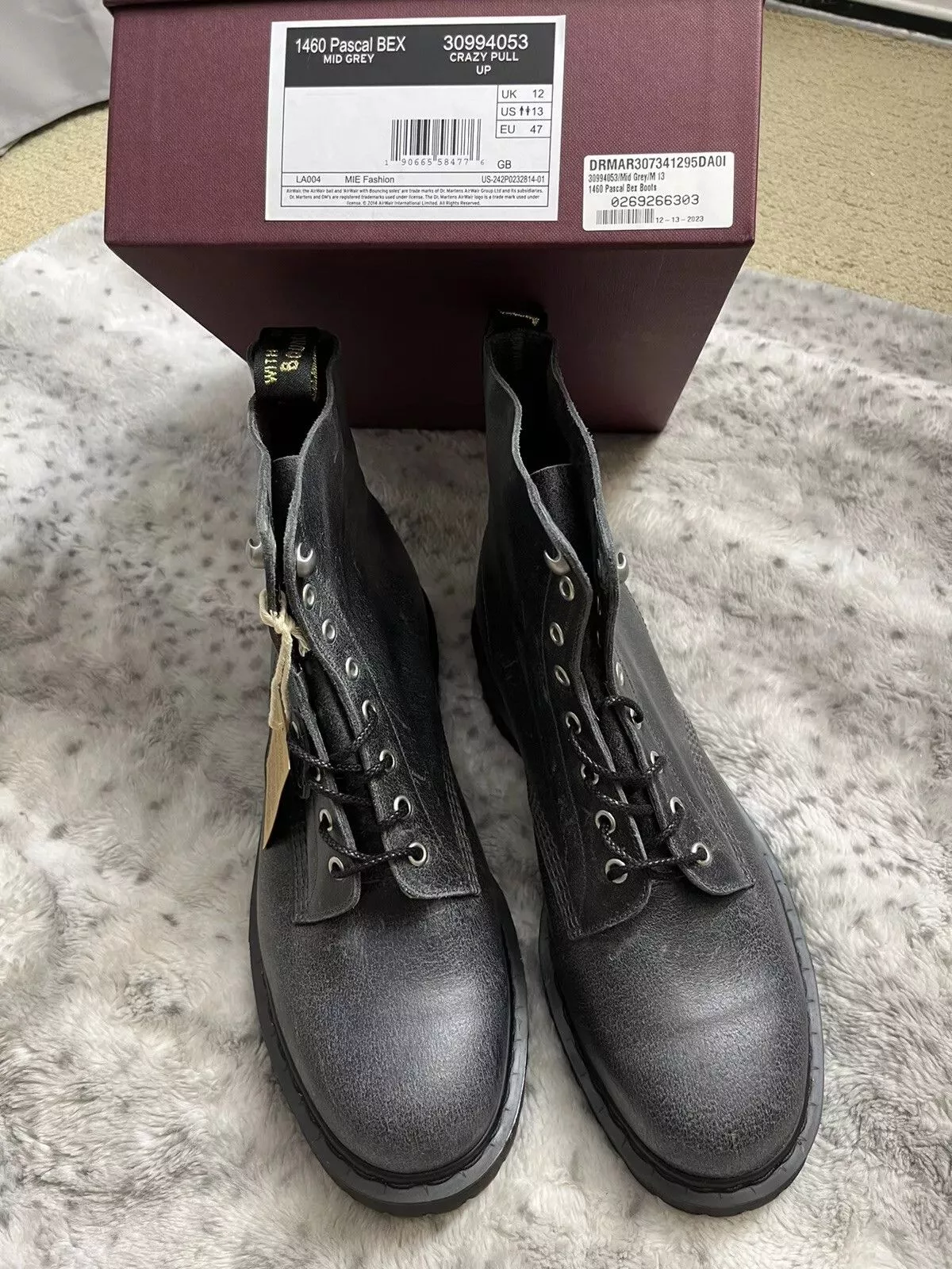 Dr. Martens Casual Leather Shoes C. F. Stead Dr. Martens 1460 PASCAL BEX Leather Gray