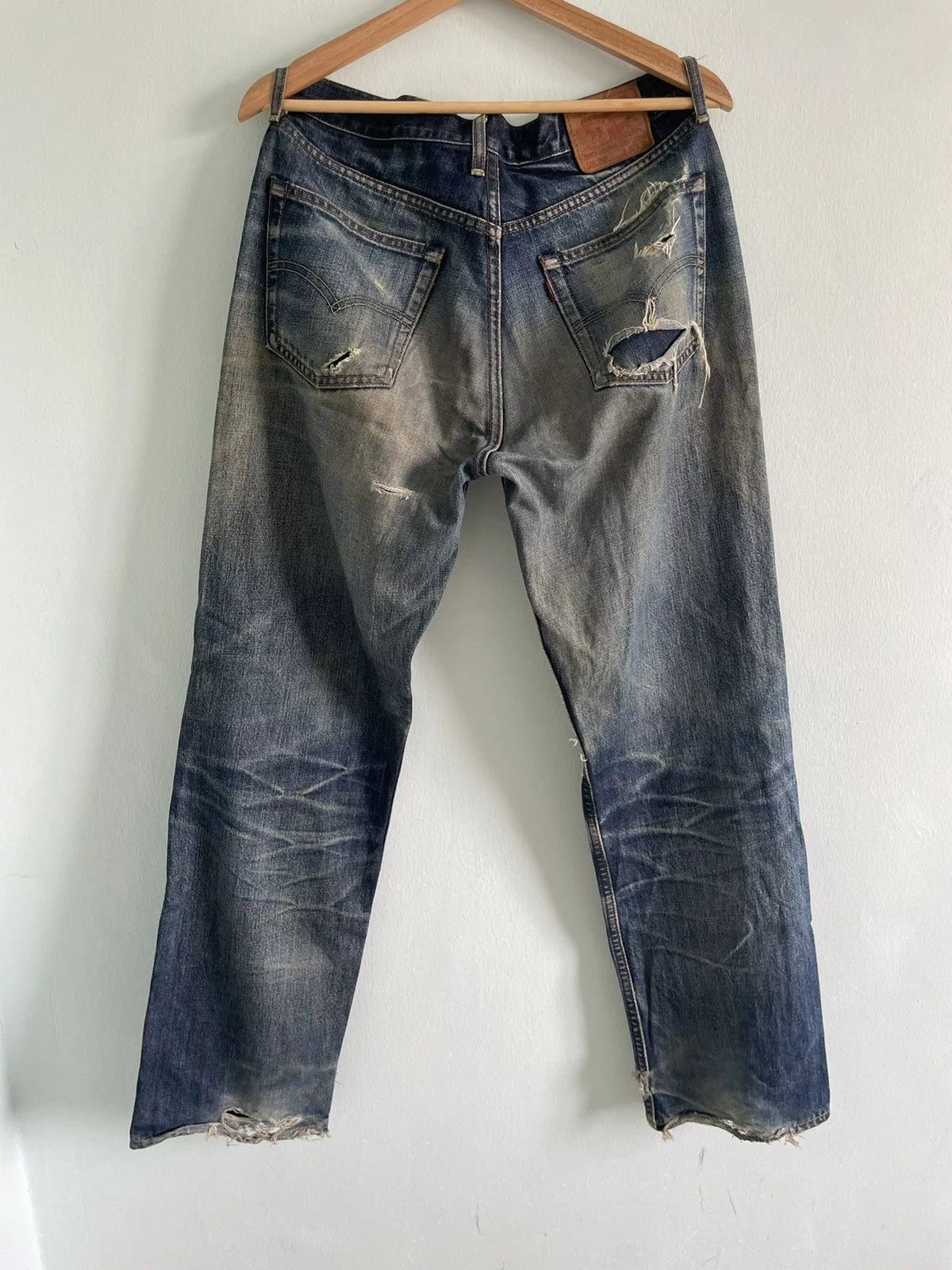 Levi's Denim Levi's × Vintage VINTAGE 90s LEVIS THRASHED & DISTRESSED JEANS Blue Streetwear