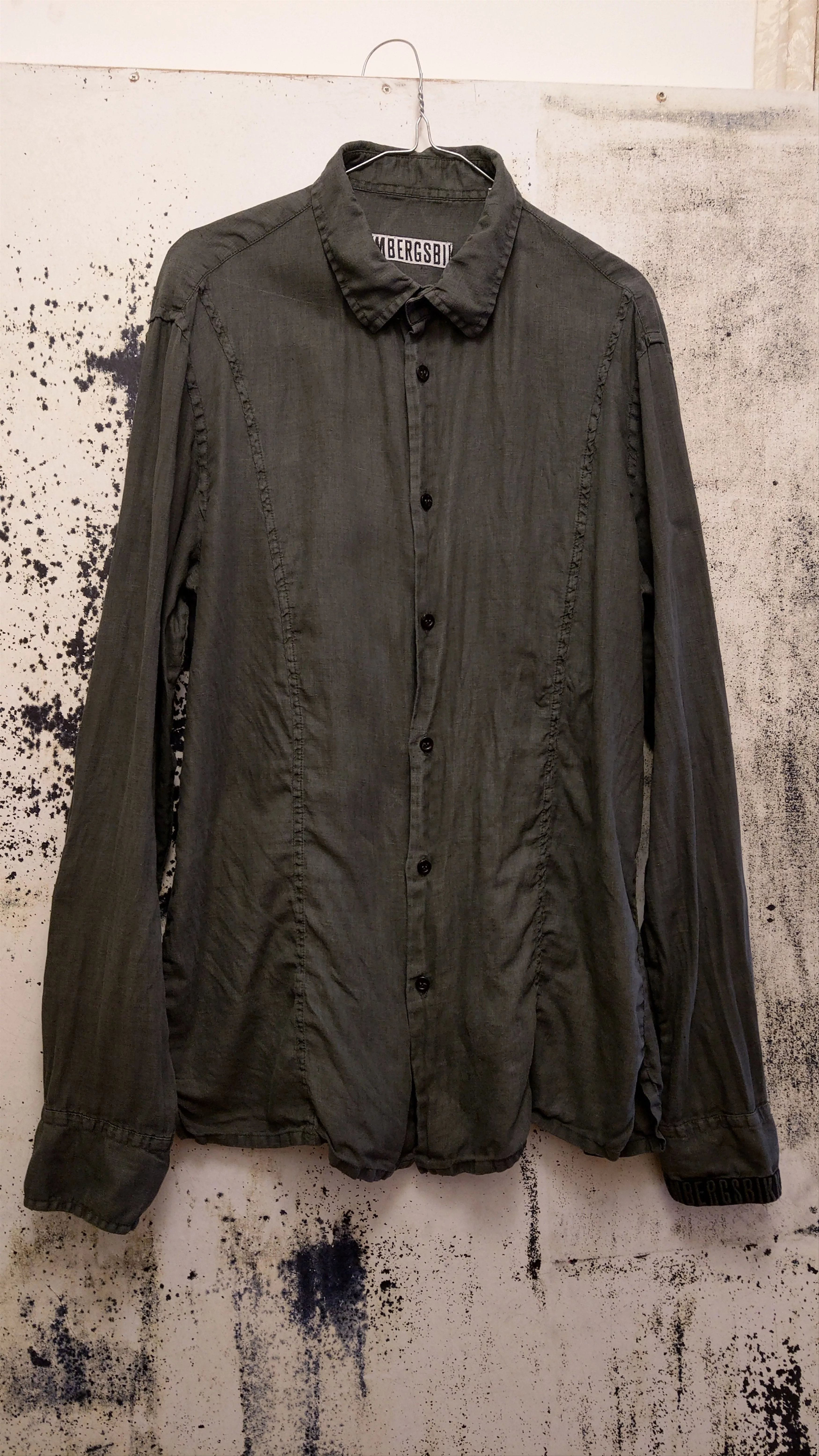 Dirk Bikkembergs Shirts Button Ups Dirk Bikkembergs 100% Linen Goth Shirt 2010 Black