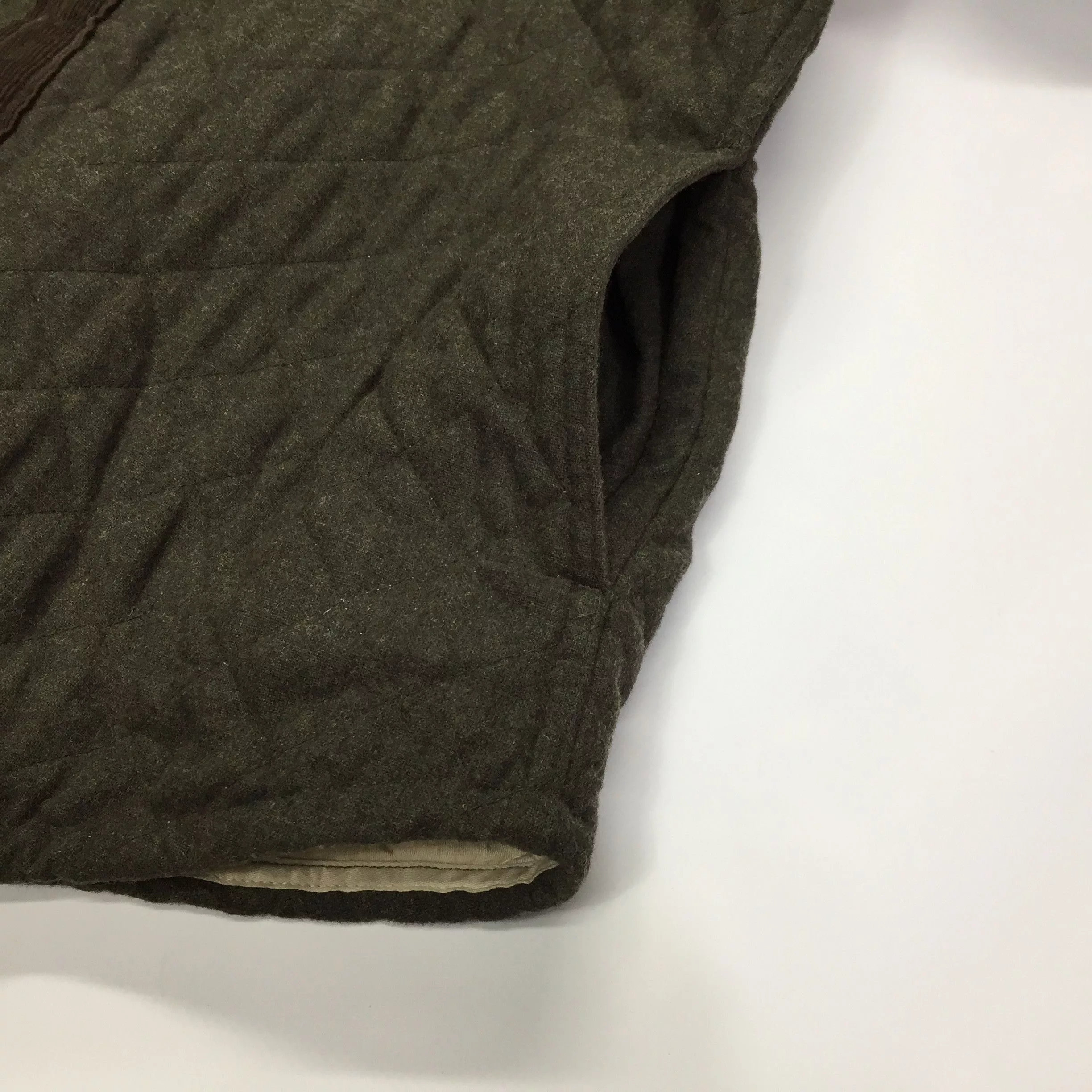 Allsaints Shirts Button Ups Allsaints Gamekeeper Quilted Wool Viscose Shirt Brown Streetwear