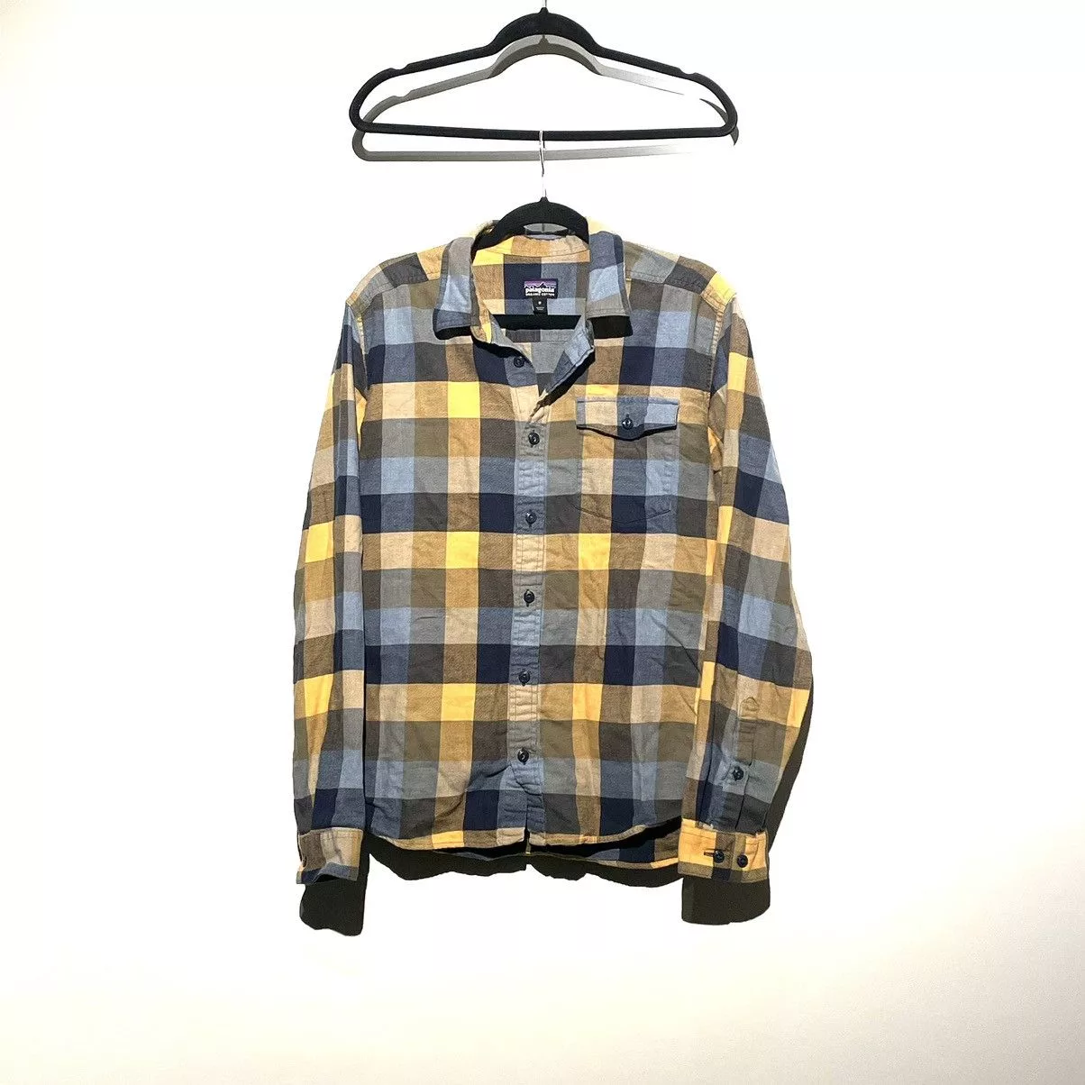Patagonia Shirts Button Ups Vintage Blue/Yellow Plaid Patagonia Button Up Shirt