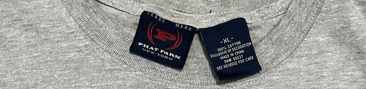 Phat Farm Long Sleeve T Shirts Phat Farm × Vintage Vintage Phat Farm Classic American Flava Tee Gray