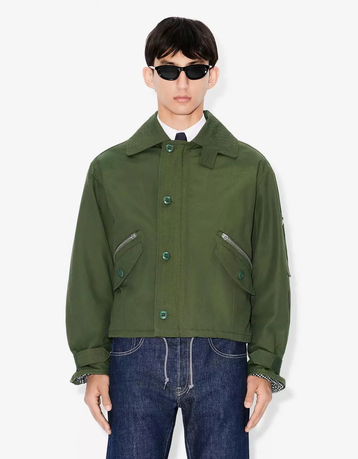 Kenzo Light Jackets Kenzo Green Army Flight Jacket