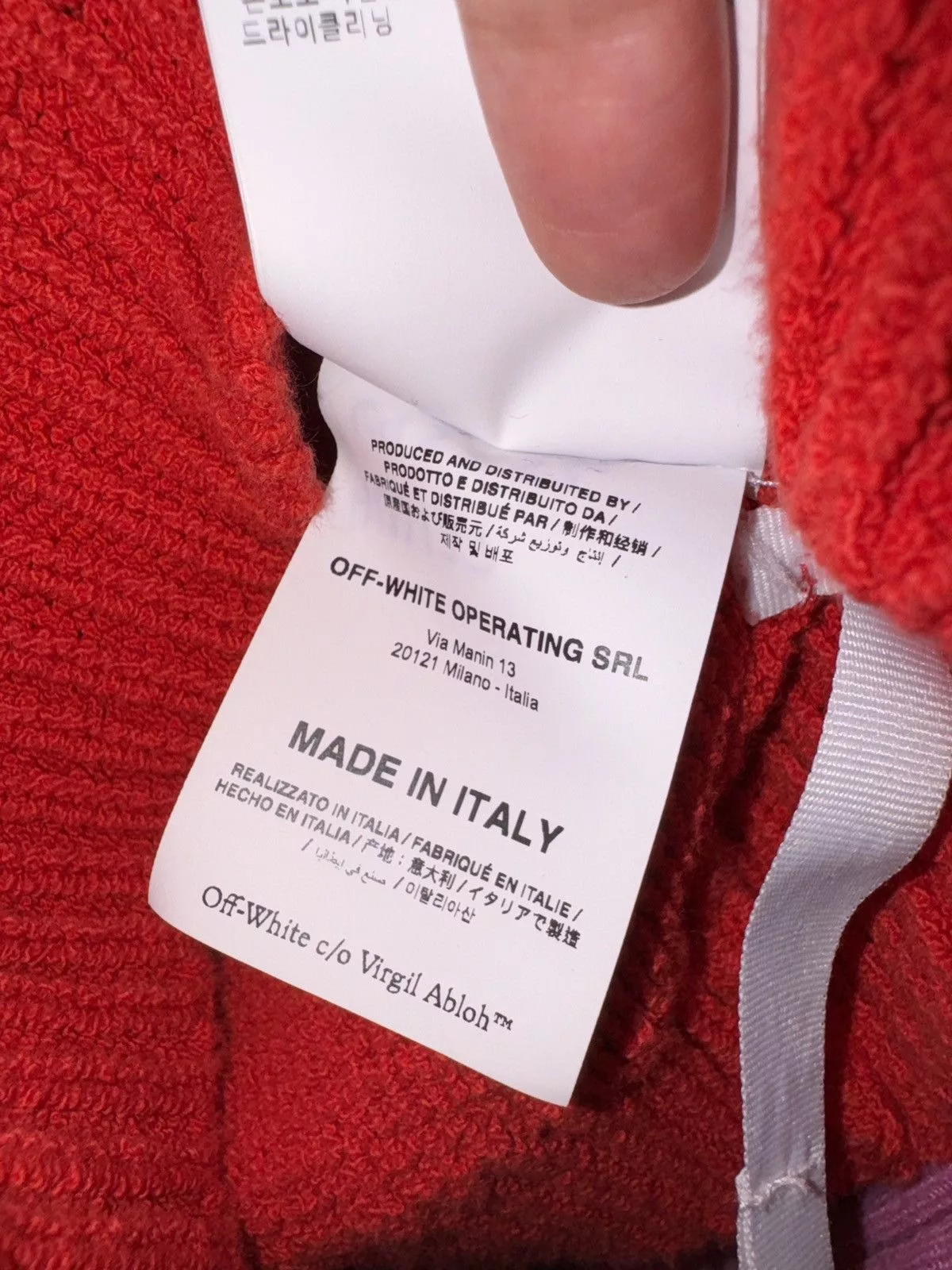Off-White Sweaters Off-White × Virgil Abloh Off-White x Virgil Abloh Hands Off Knit Sweater Red