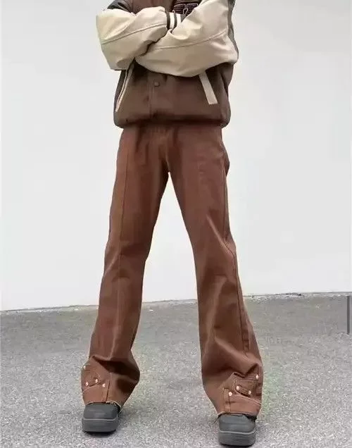 Jean Cropped Pants Custom Flared Brown Jeans