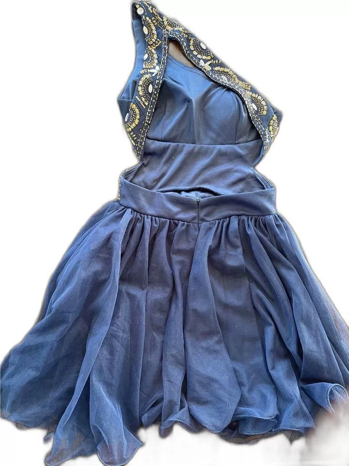 Designer Midi Dresses Designer Juniors Sz. 1 Blondie Nights Formal Dress Blue