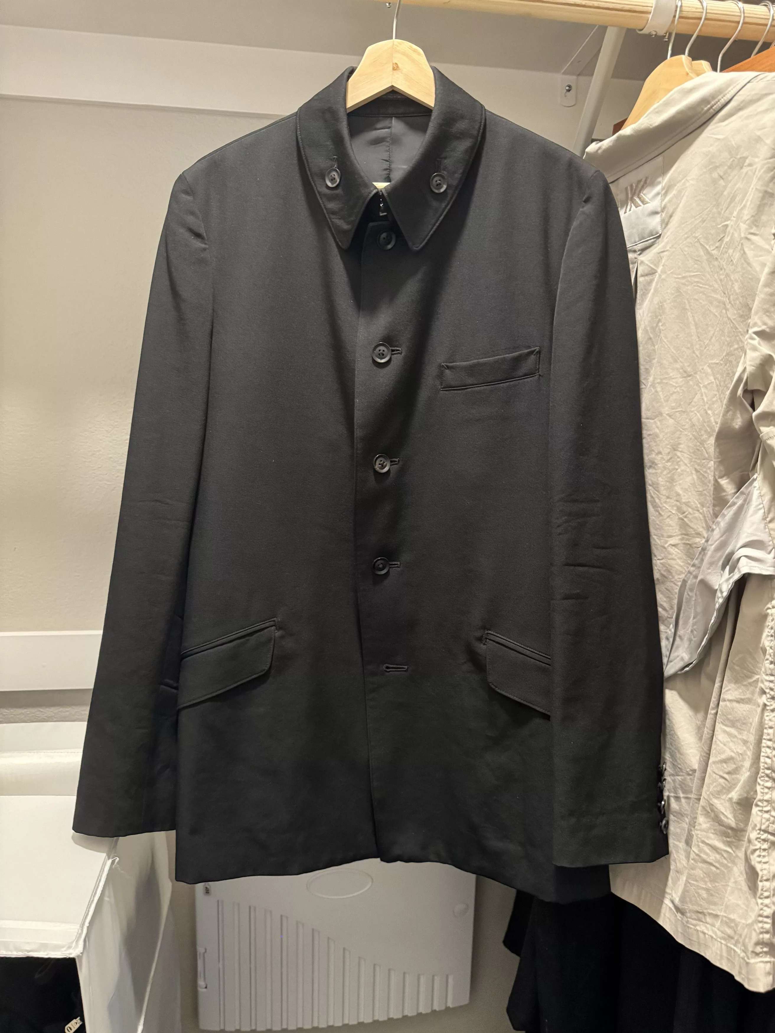 Yohji Yamamoto Light Jackets Yohji Yamamoto 18ss Collared jacket Black