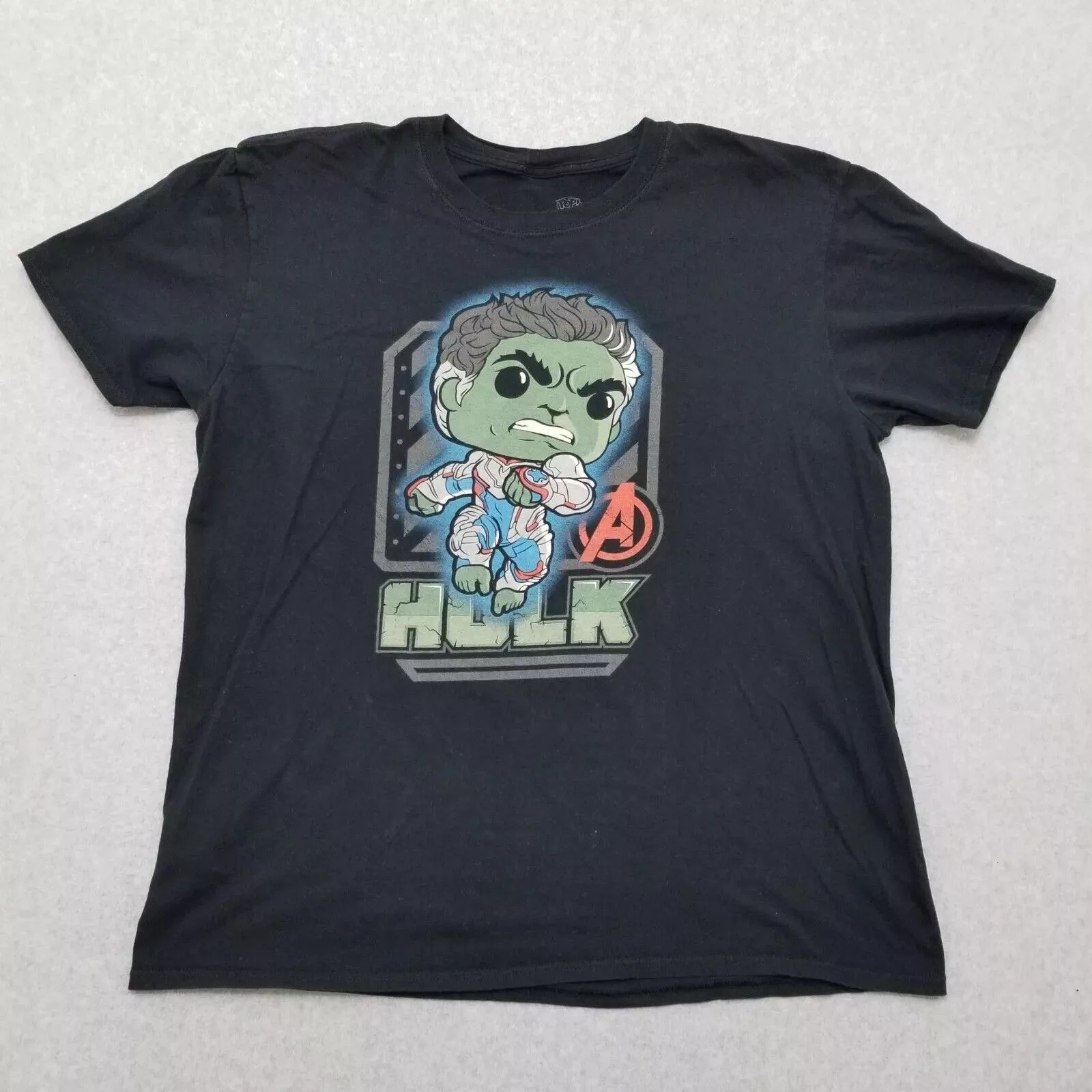 Marvel Comics Short Sleeve T Shirts Marvel Comics Funko Pop Avengers Hulk Shirt Mens XL Short Sleeve Black