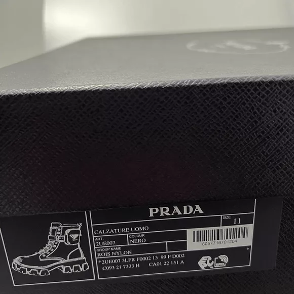 Prada Boots Prada Monolith Lug-Sole Leather Combat Boots Black Men’s UK
