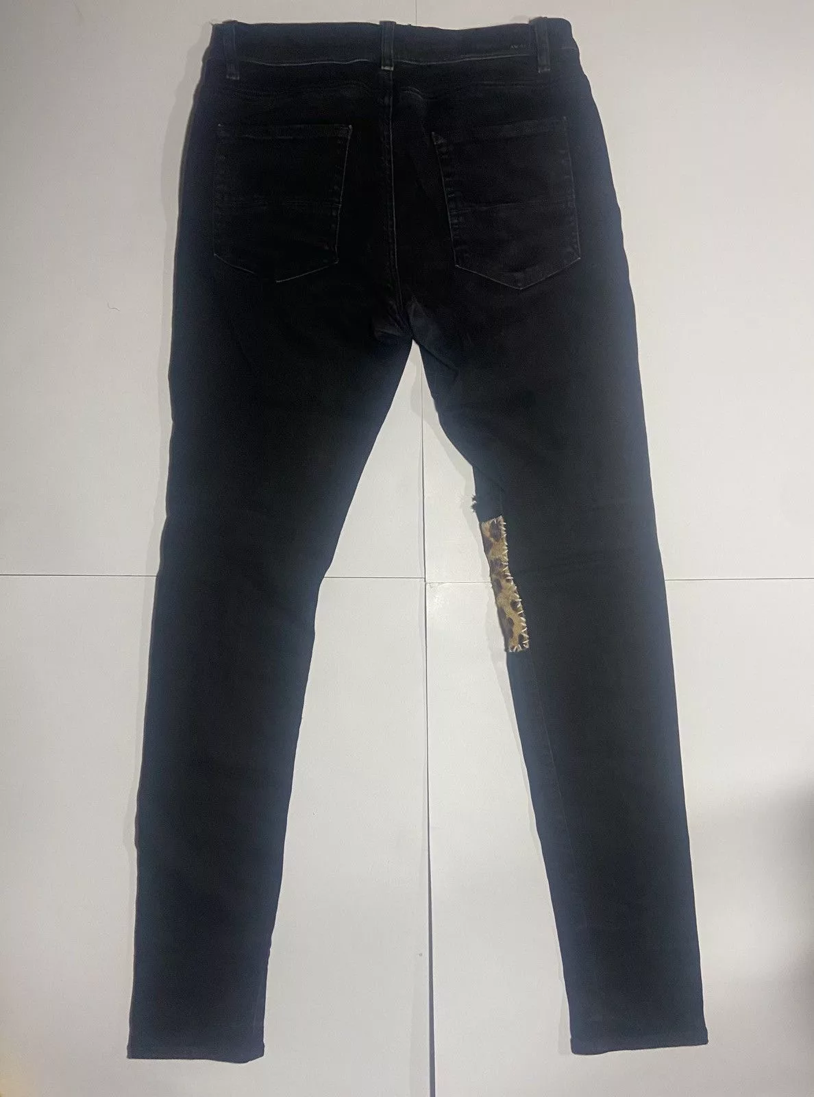 Amiri Denim Amiri Animal Leopard Jeans Black