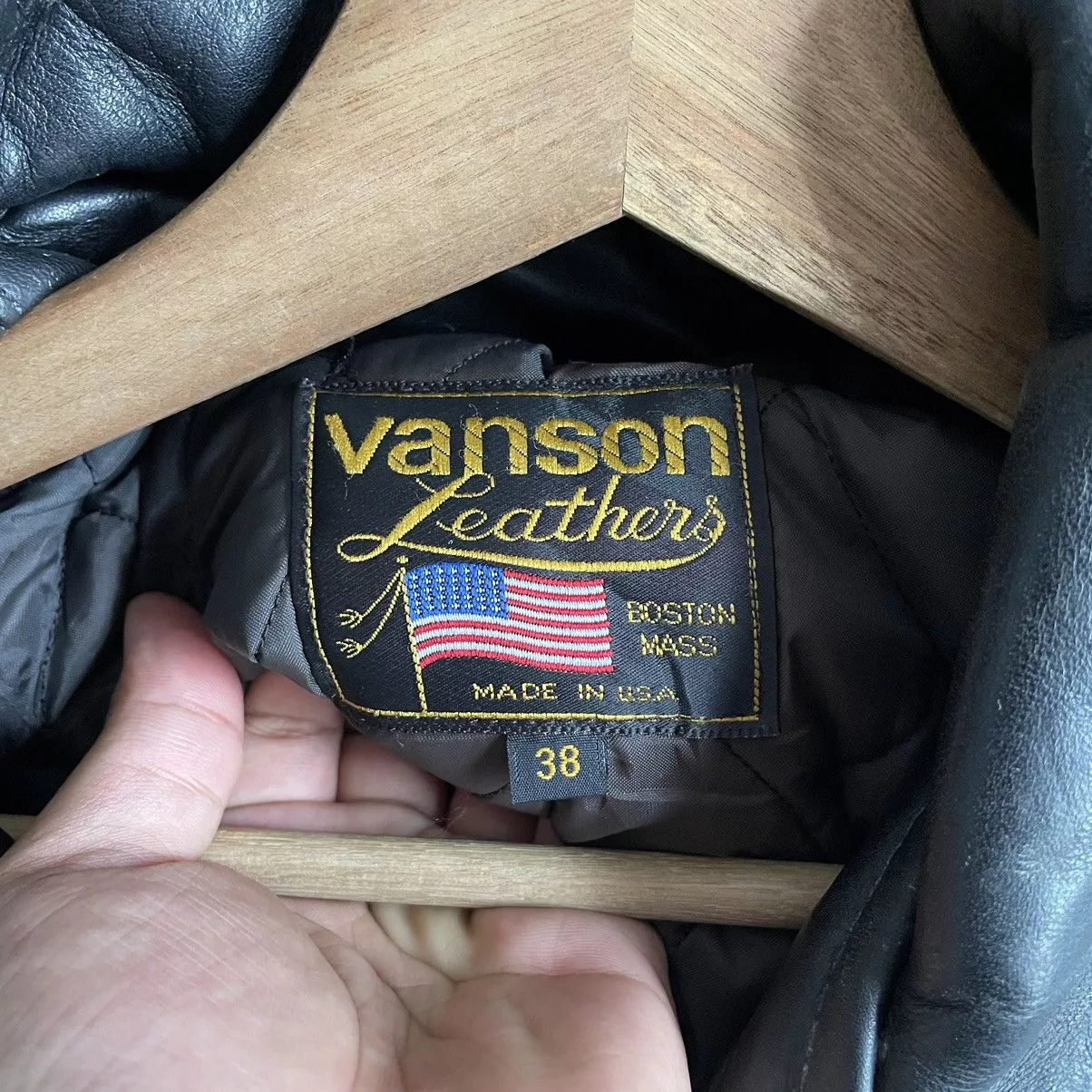 Vanson Leathers Leather Jackets Vanson Leathers × Vintage Vintage Vanson Leather Double Collar Leather Jacket Black