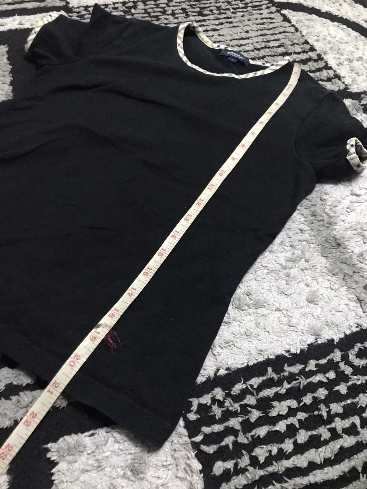 Burberry Short Sleeve T Shirts Burberry ringer checked tee Black