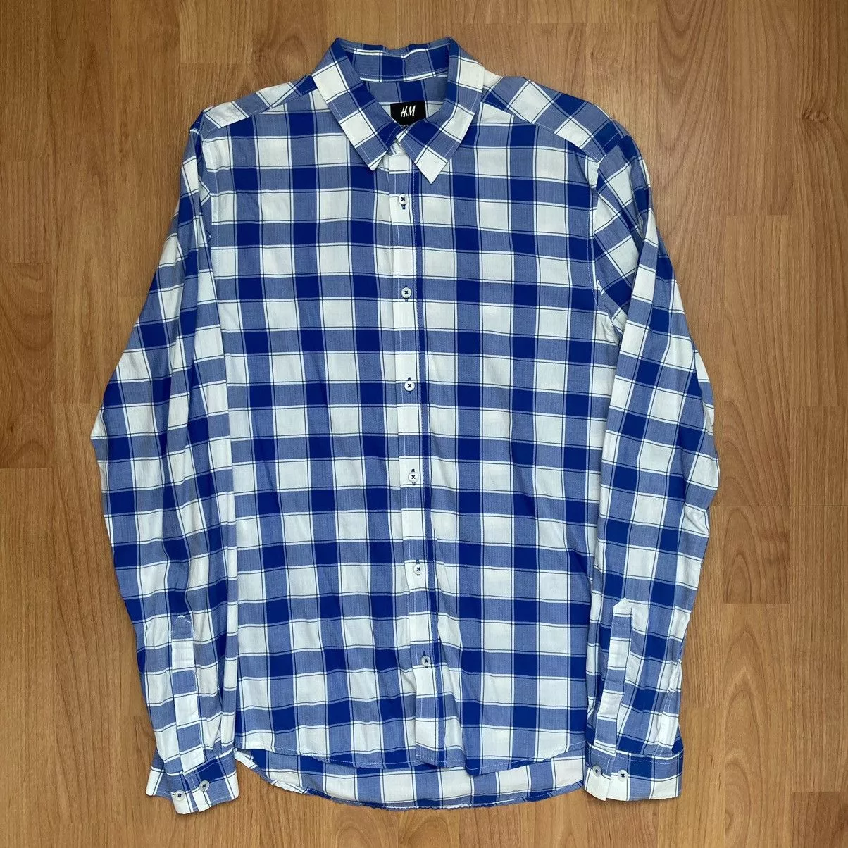 H&M Shirts Button Ups H&M Men’s Checkered Blue Button Up Shirt Size Small Multi