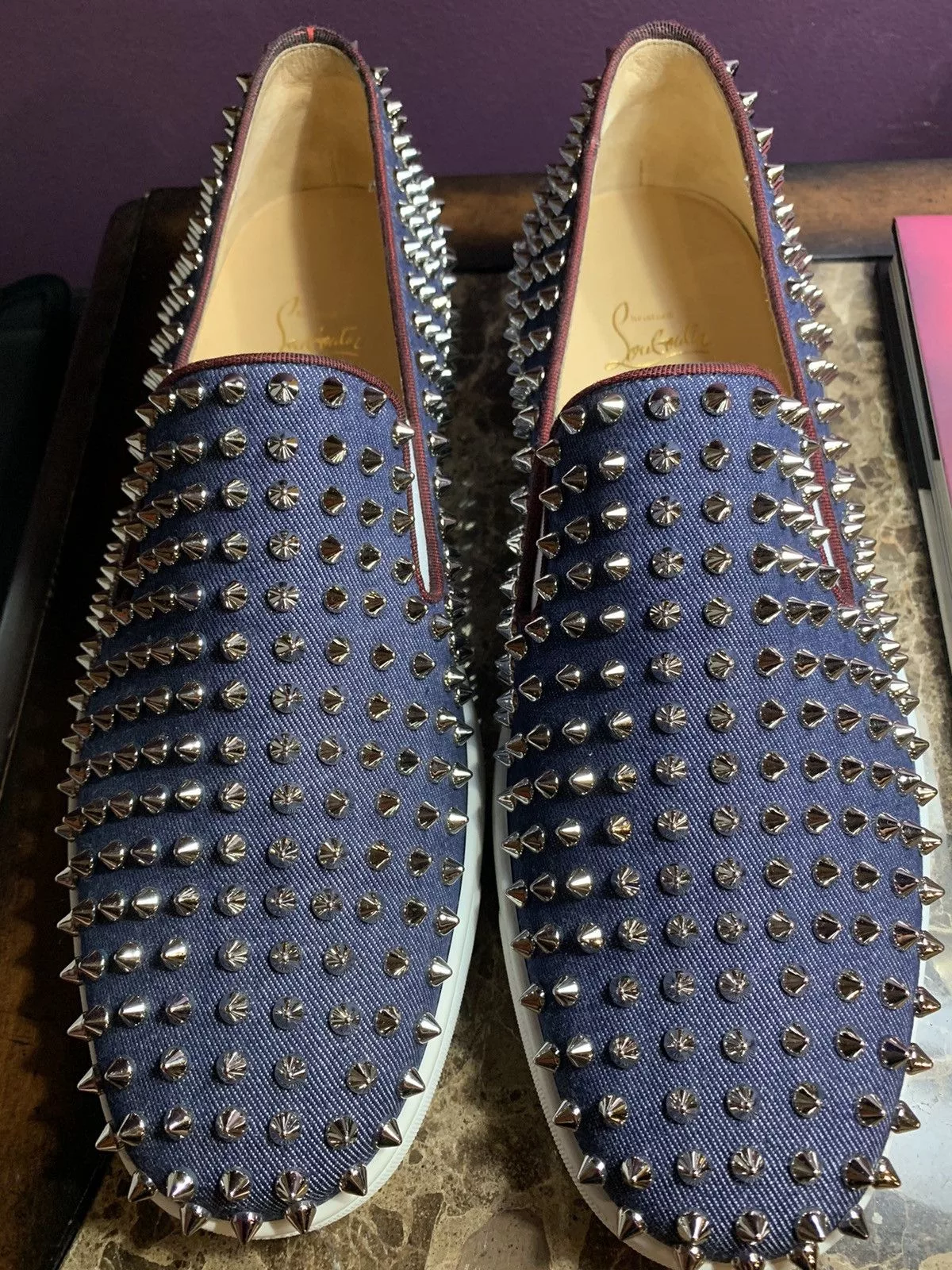 Christian Louboutin Slip Ons Christian Louboutin Blue