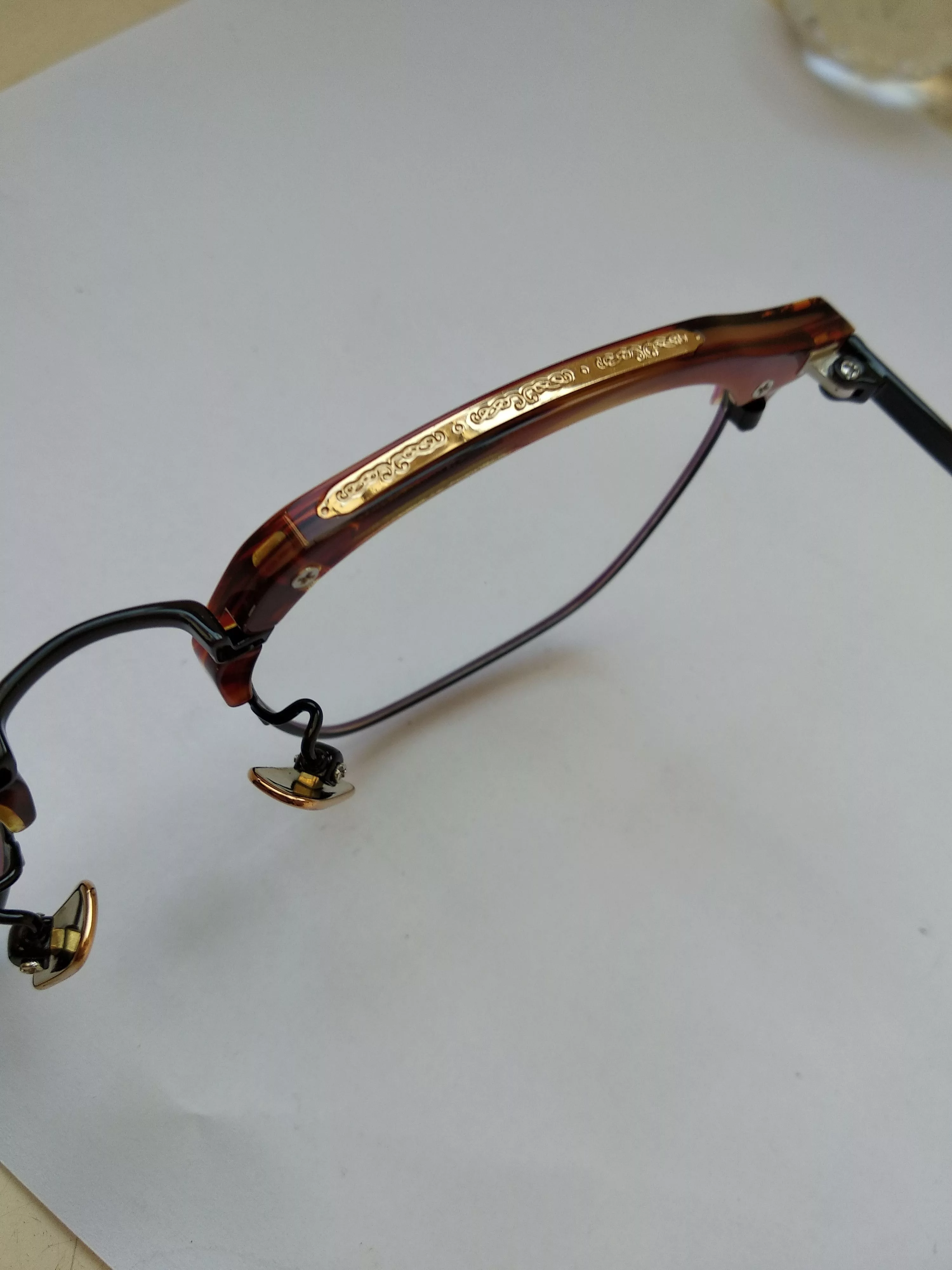 Other Glasses Other Mod Malcolm X Brown Gold Eyeglasses Frame Multi