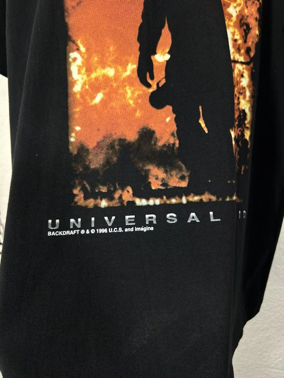 Universal Studios Short Sleeve T Shirts Universal Studios × Vintage 1996 Backdraft Universal Studios Black