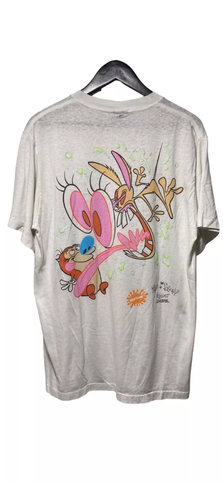 Changes Short Sleeve T Shirts Changes × Nickelodeon × Vintage Vintage 1991 Ren & Stimpy Nickelodeon T Shirt Size XL White