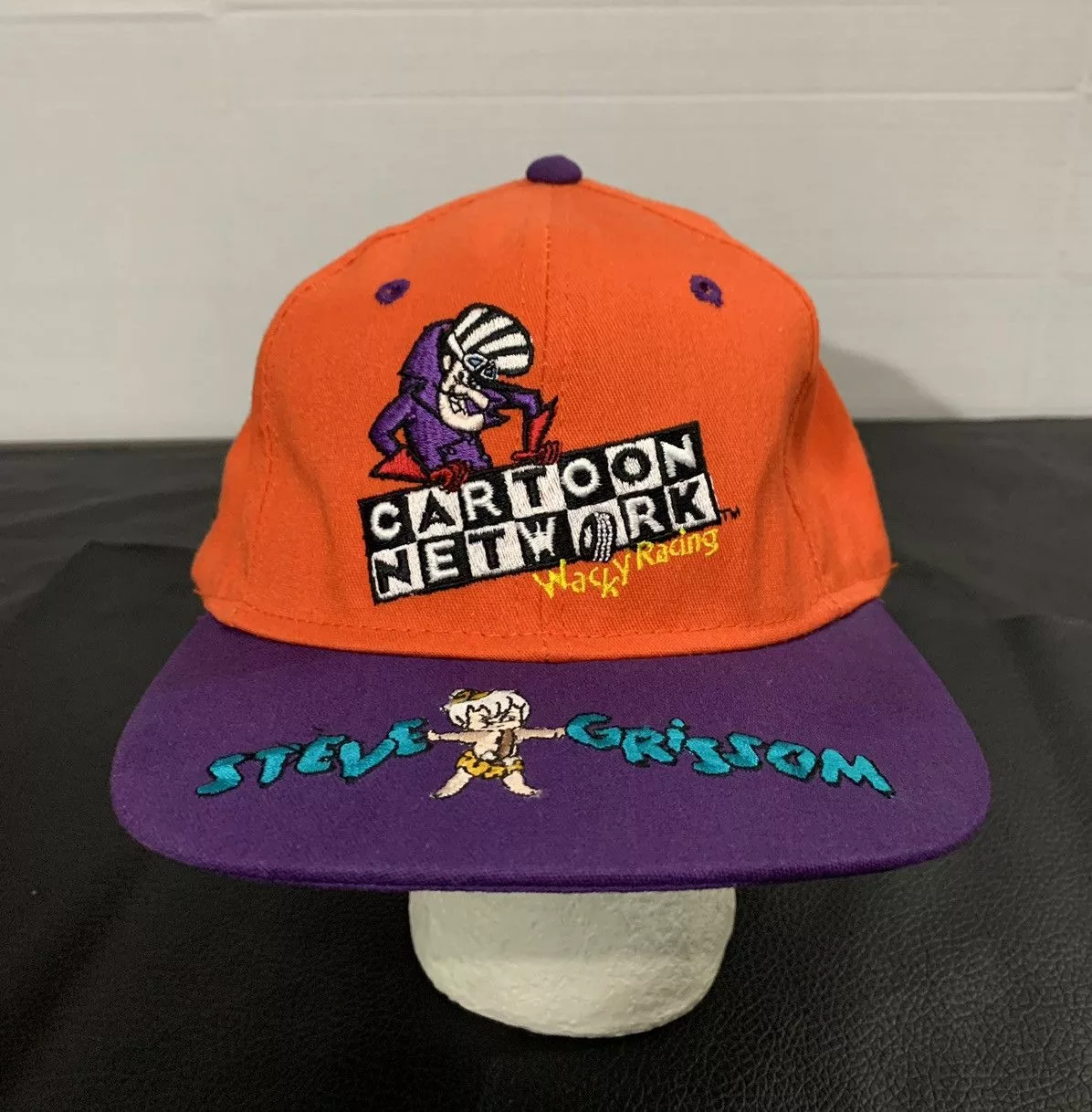 Cartoon Network Hats Cartoon Network Wacky Racing Steve Grissom Nascar Snapback Orange Vintage