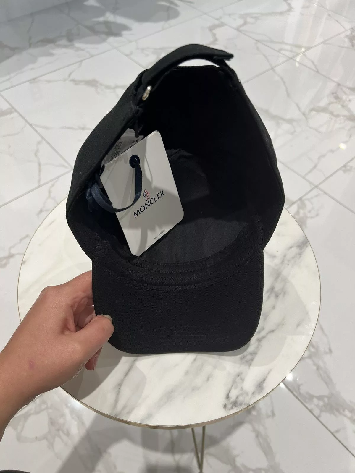 Moncler Hats Moncler Logo Plate Baseball Hat Size UNI Black
