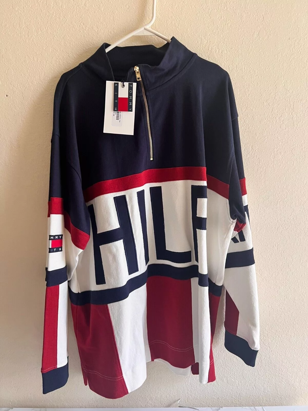 Tommy Hilfiger Sweaters Knitwear Kith x Tommy Hilfiger Color Block Logo Quarter-Zip Navy Blue