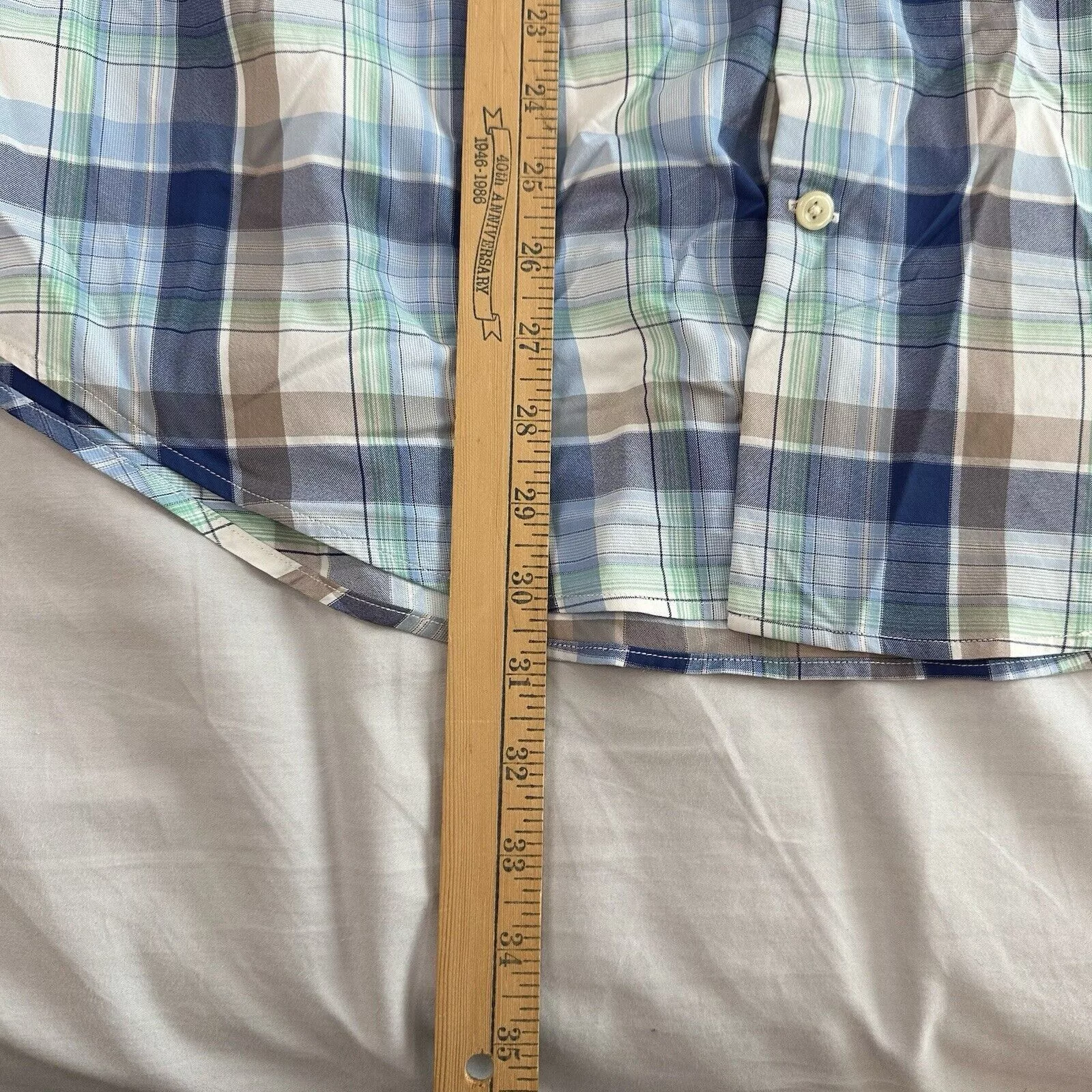Peter Millar Shirts Button Ups Peter Millar Shirt L Crown Sport Plaid Button Long Sleeve Blue
