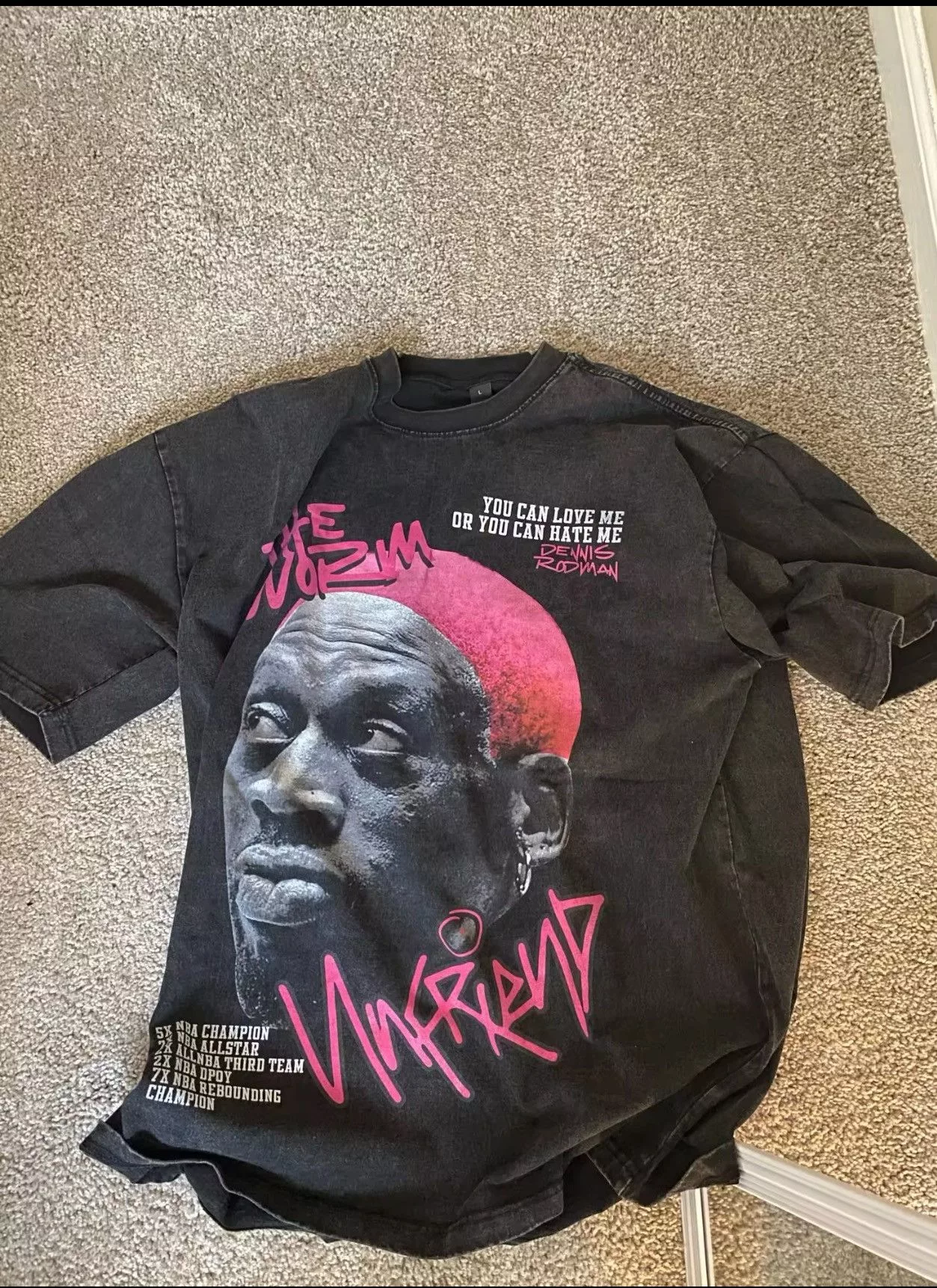 Vintage Short Sleeve T Shirts Dennis Rodman black vintage tee