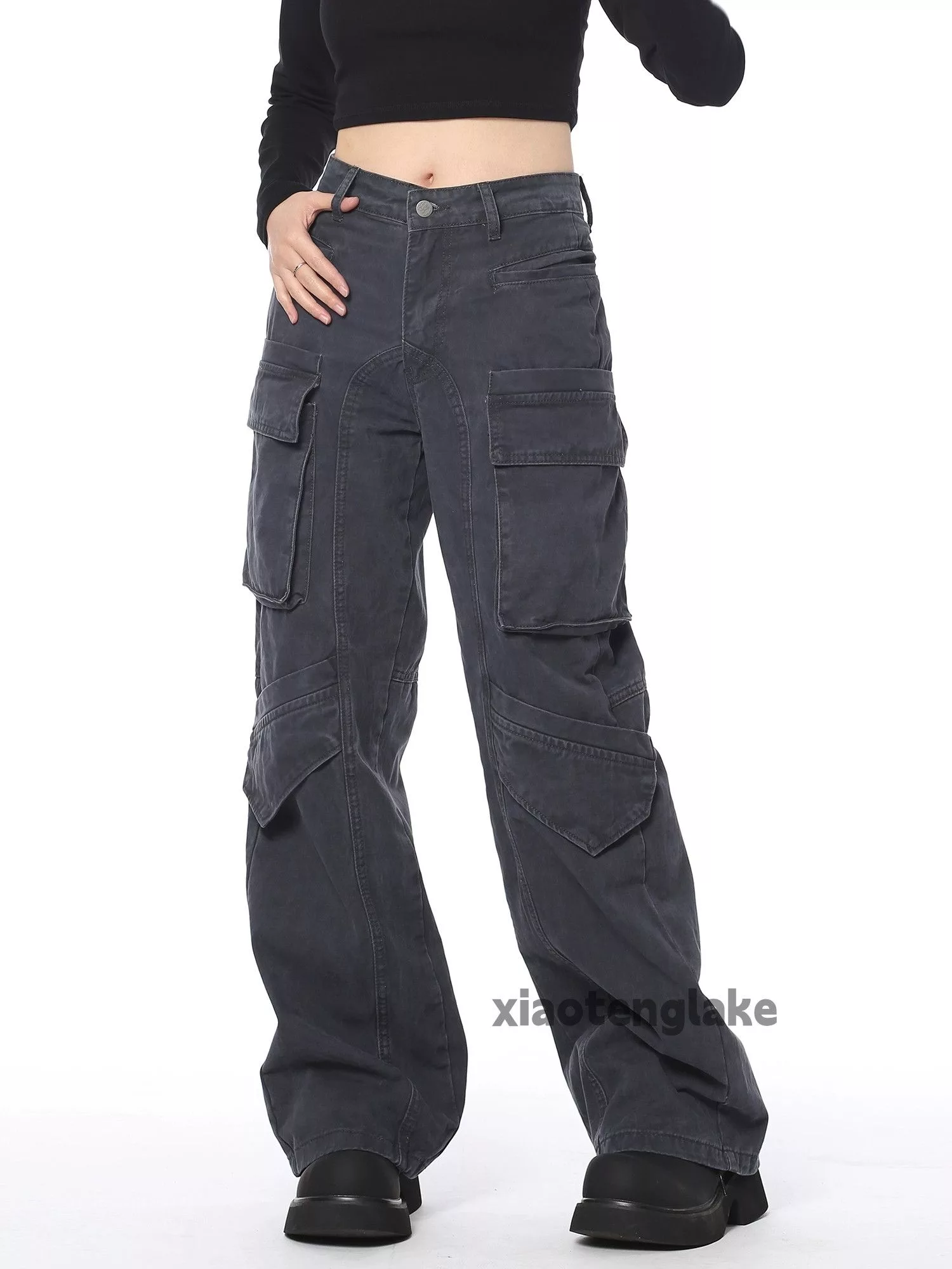Designer Pants Designer × Japanese Brand × Vintage washed faded utility military outdoor cargo pants Gray