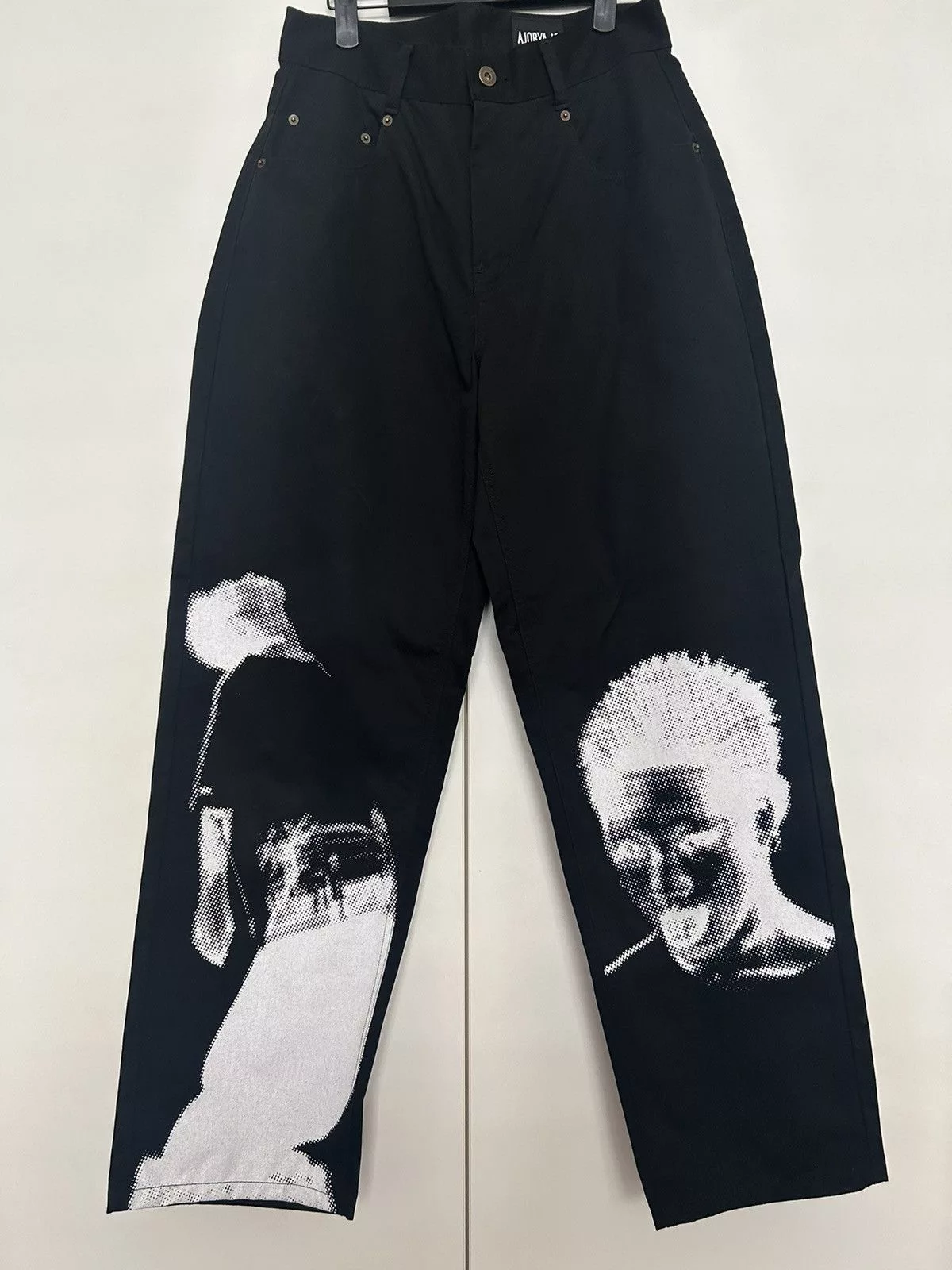 Designer Denim Designer Ajo Taigan graphic cotton pants Black Streetwear