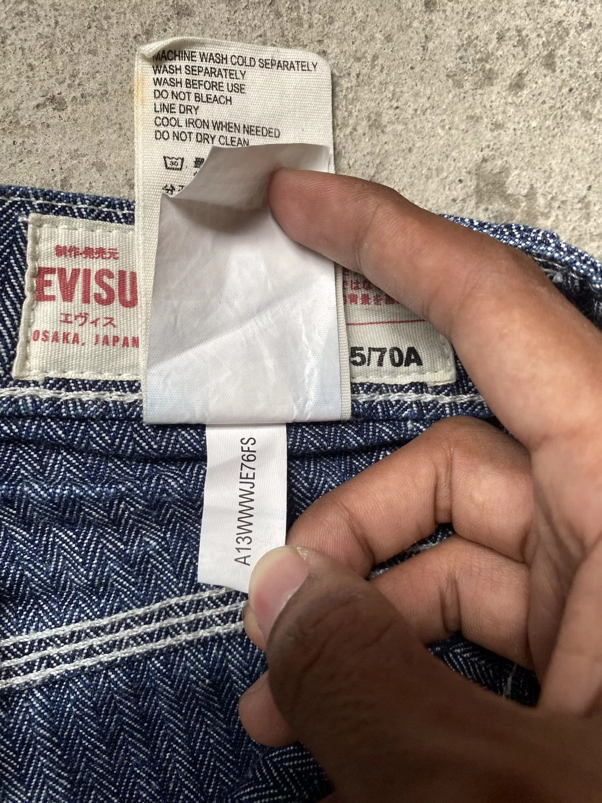 Evisu Jeans Evisu Seagull Big Logo Carpenter Pants Blue