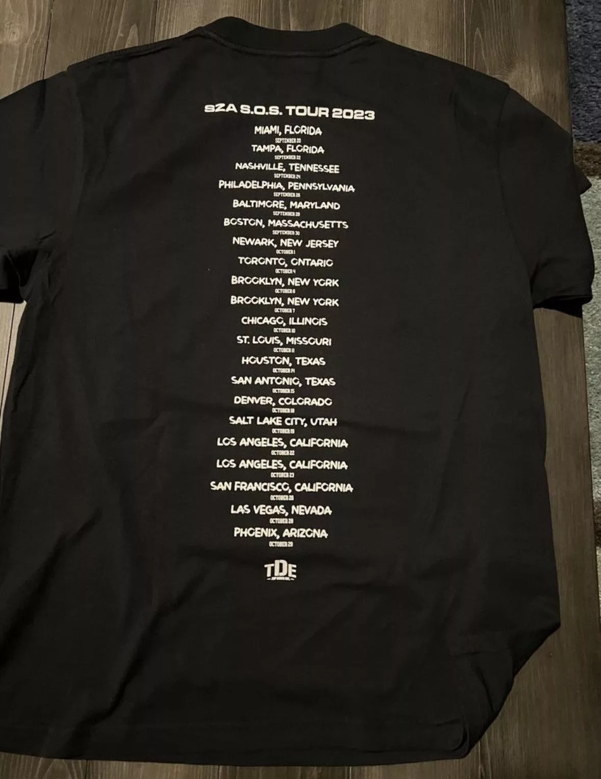 Top Dawg Entertainment Short Sleeve T Shirts Top Dawg Entertainment SZA SOS TOUR Shirt in Medium Blue Streetwear