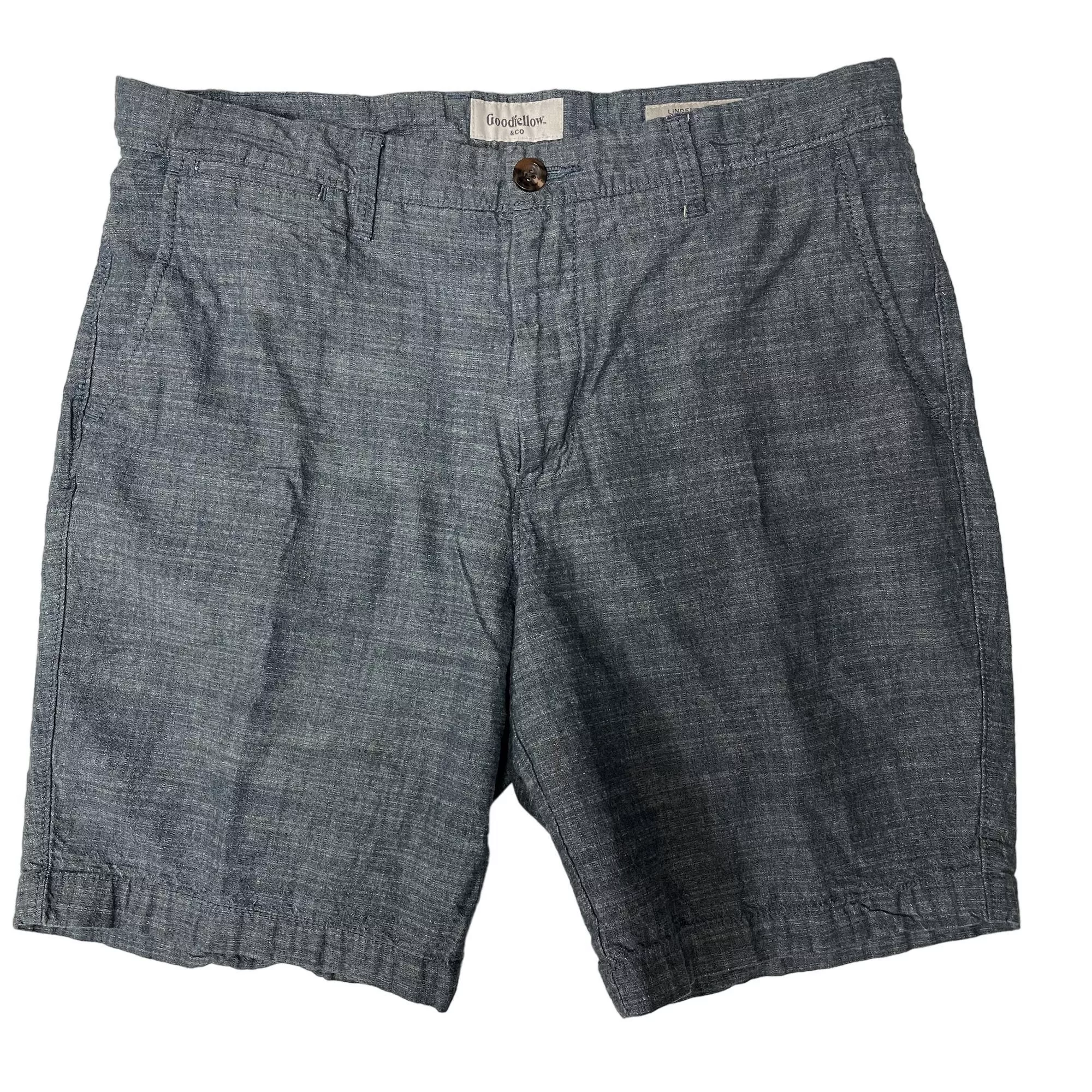 Other Shorts Other Goodiellow LINDEN 9' Flat Front Blue Cotton Walking Shorts