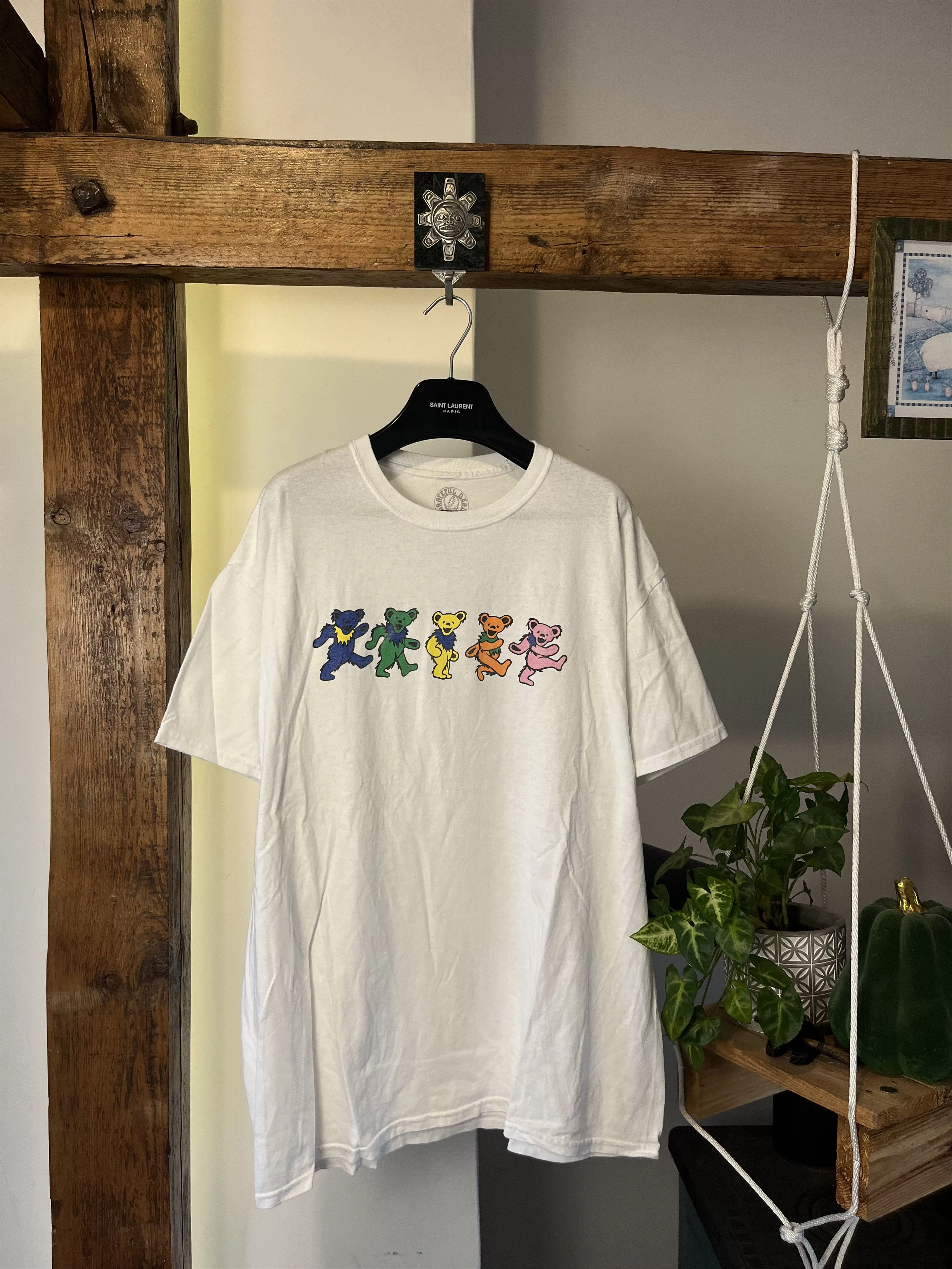 Grateful Dead Short Sleeve T Shirts Grateful Dead × Vintage Licensed The Grateful Dead Teddy Bears Oversized Tee White