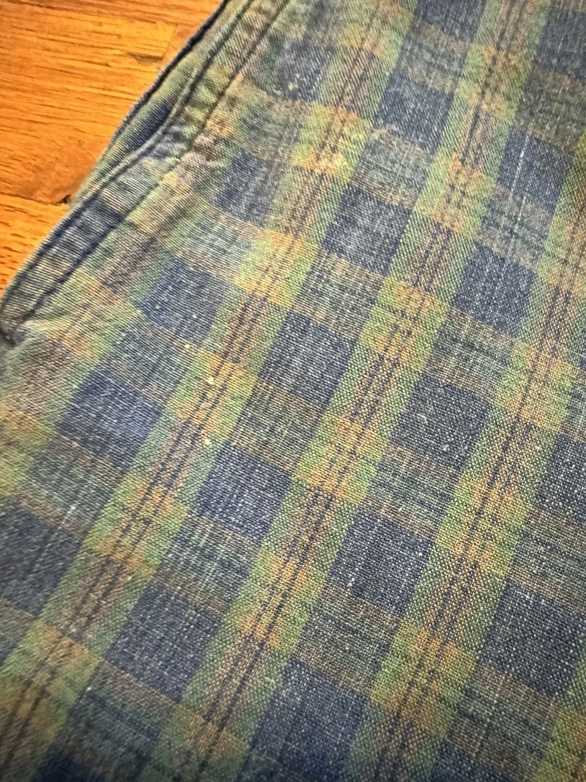 Vintage Shorts Vintage Britches Flannel Shorts Blue