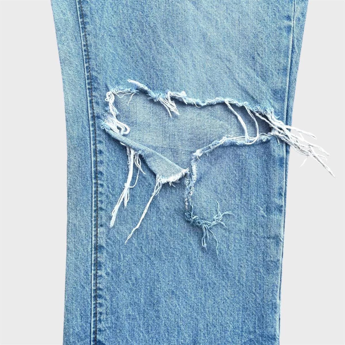 Jean Denim 🔥 Gu Jeans Light Blue Distressed Denim W29 🔥 Streetwear