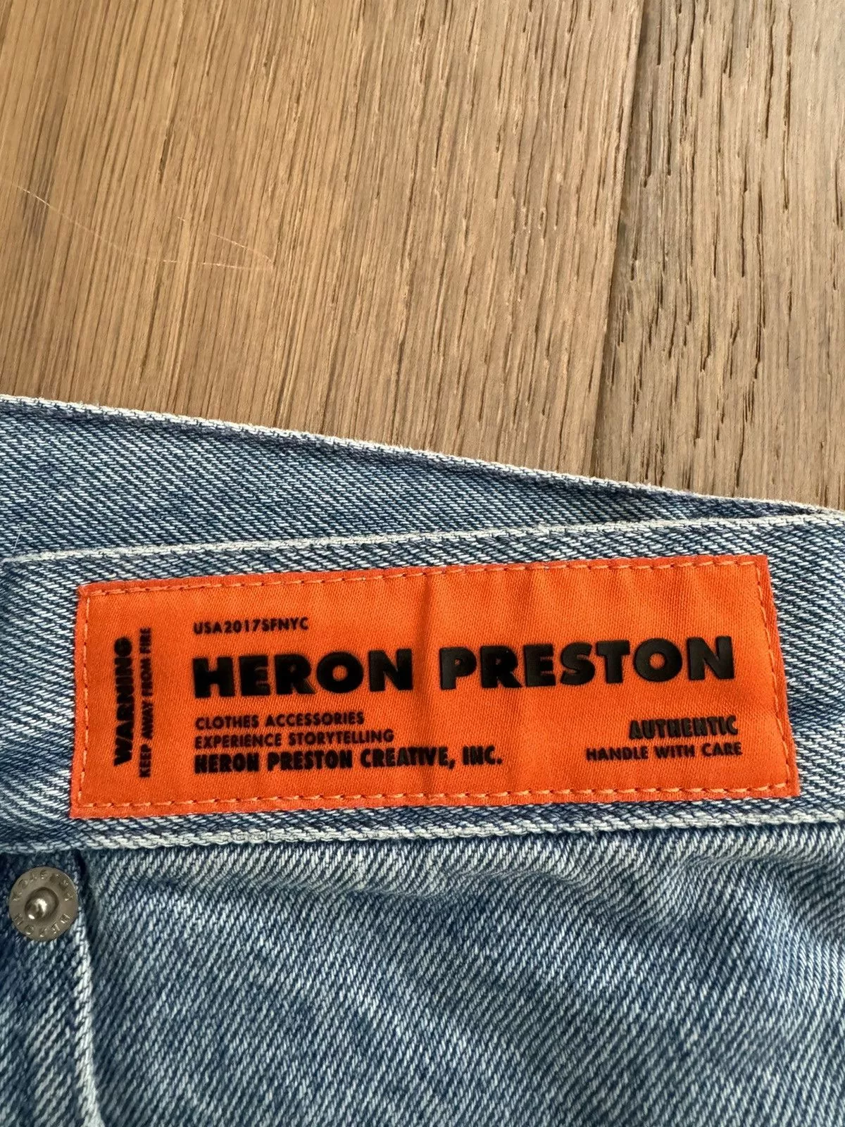 Heron Preston Denim Heron Preston Patchwork Denim Pants Blue