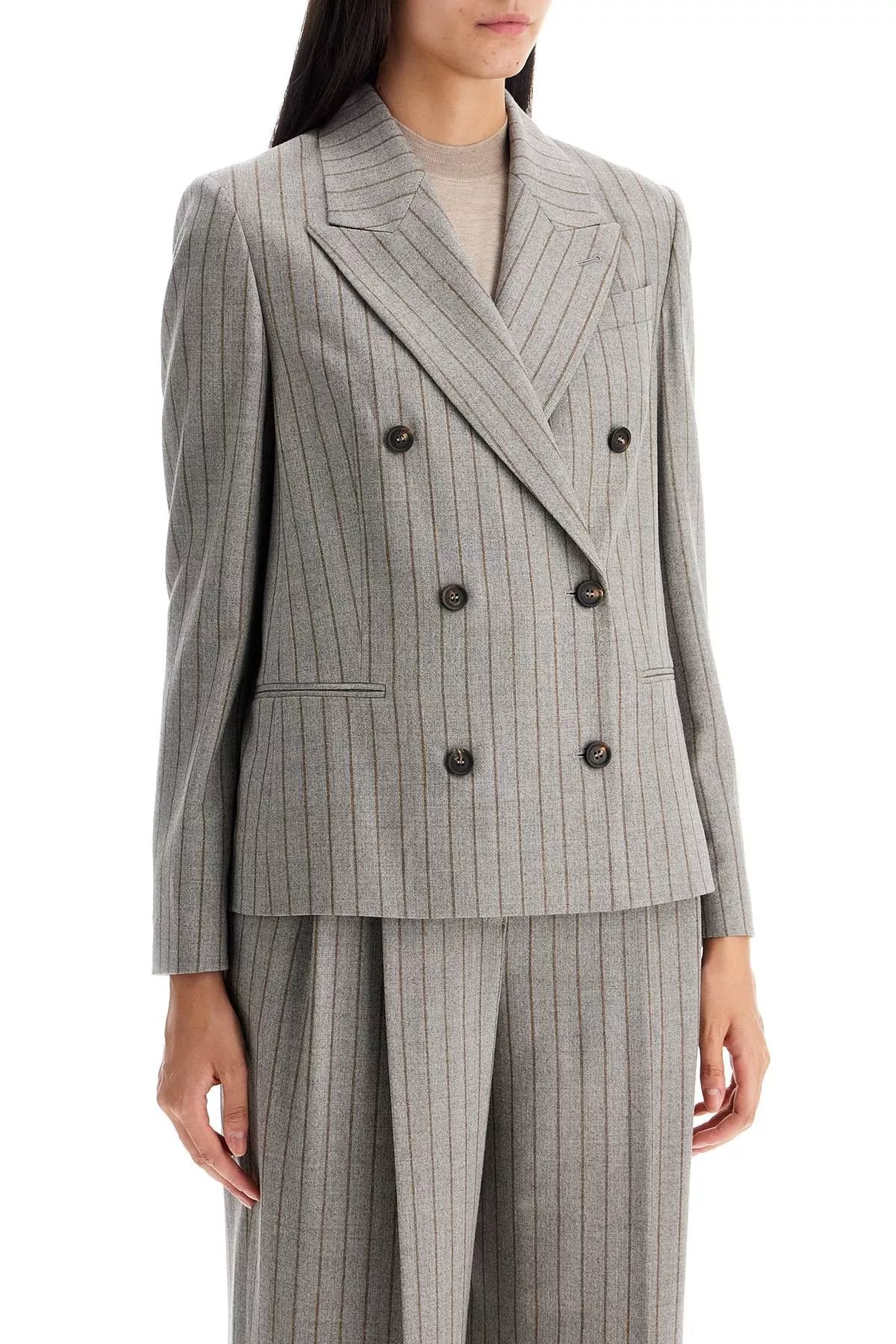 Brunello Cucinelli Jackets BRUNELLO CUCINELLI Double-Breasted Mouliné P Multi
