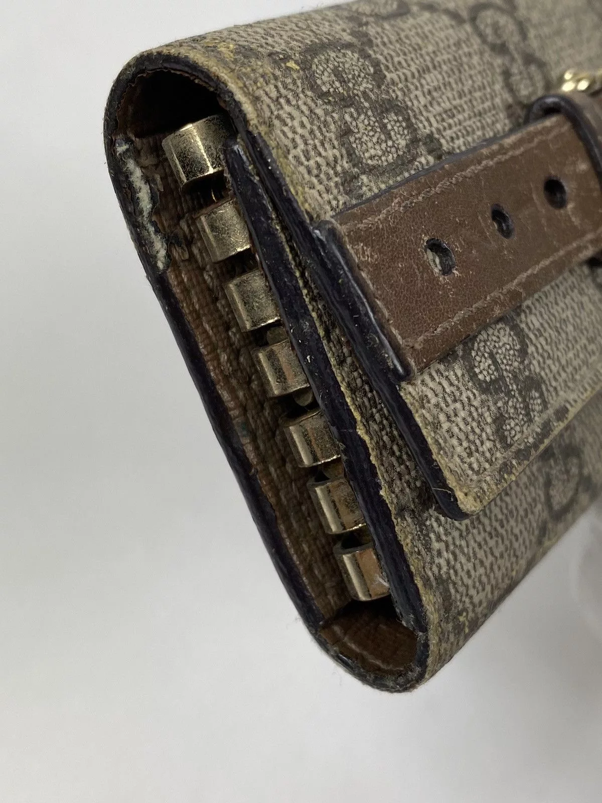 Gucci Wallets Gucci GG Monogram Buckle Key Holder Brown