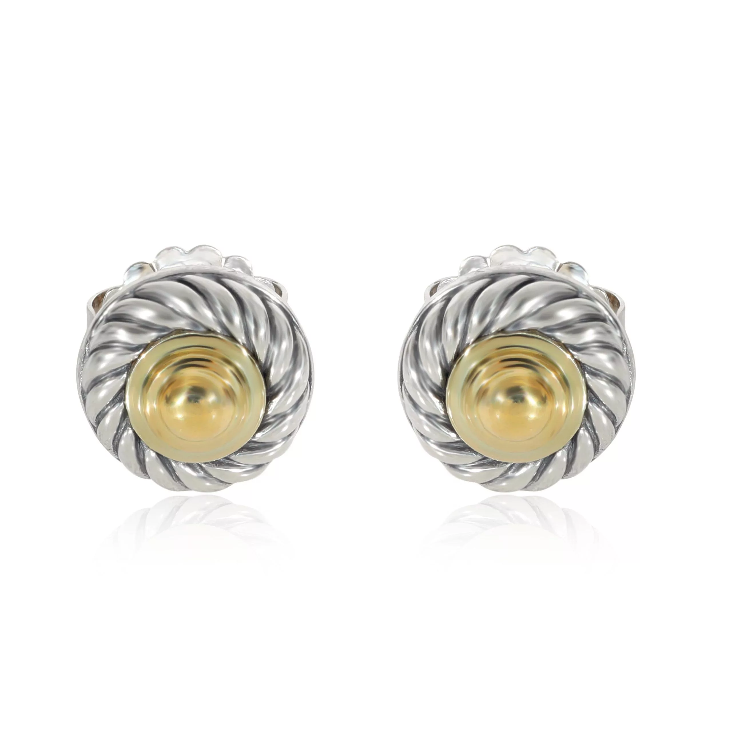 David Yurman Rings David Yurman Cable Stud Earrings in 14k Yellow Gold/Sterling Silver