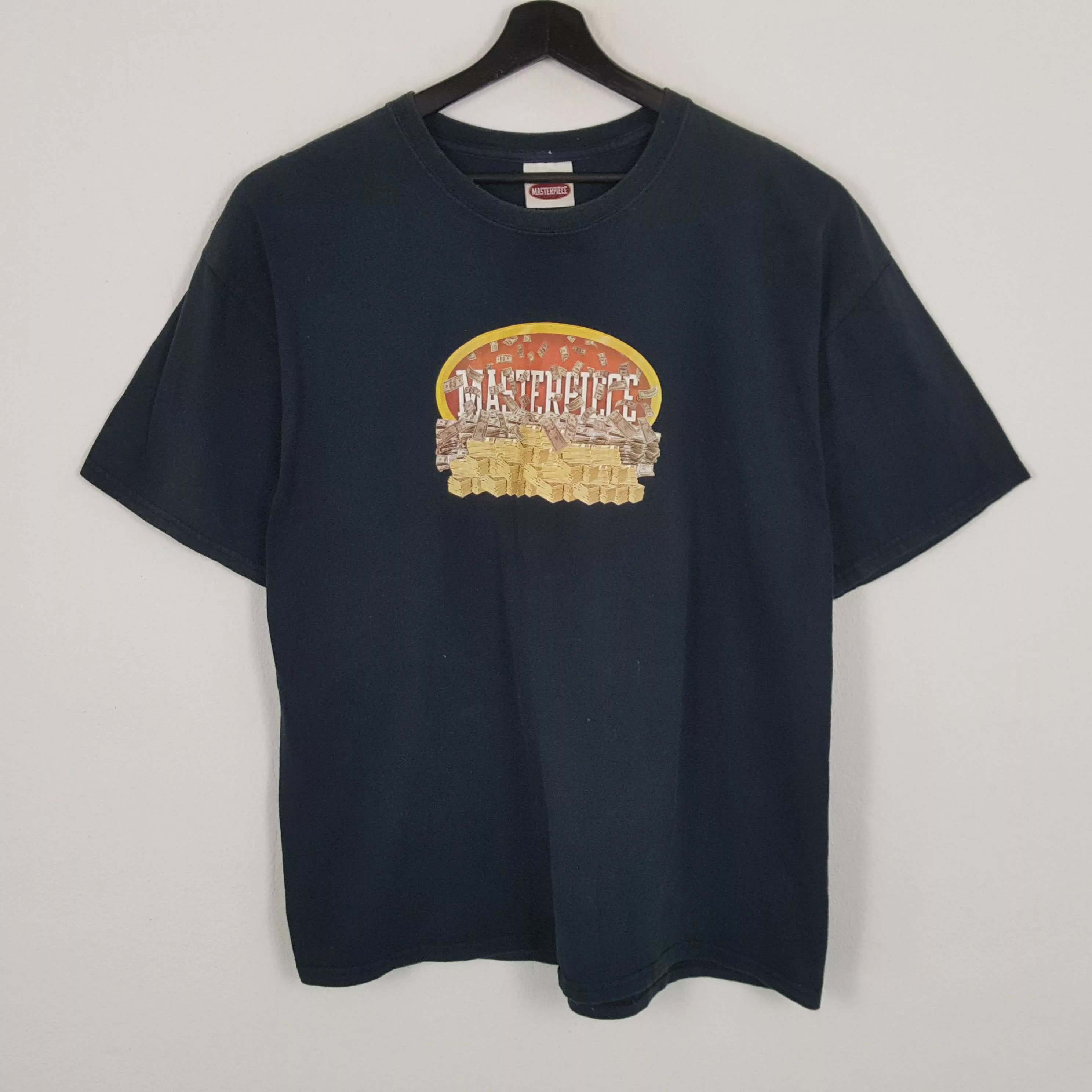 MasterPiece Short Sleeve T Shirts MasterPiece × Vintage MASTERPIECE Center Design Streetwear Skateboard Style Tshirt Blue