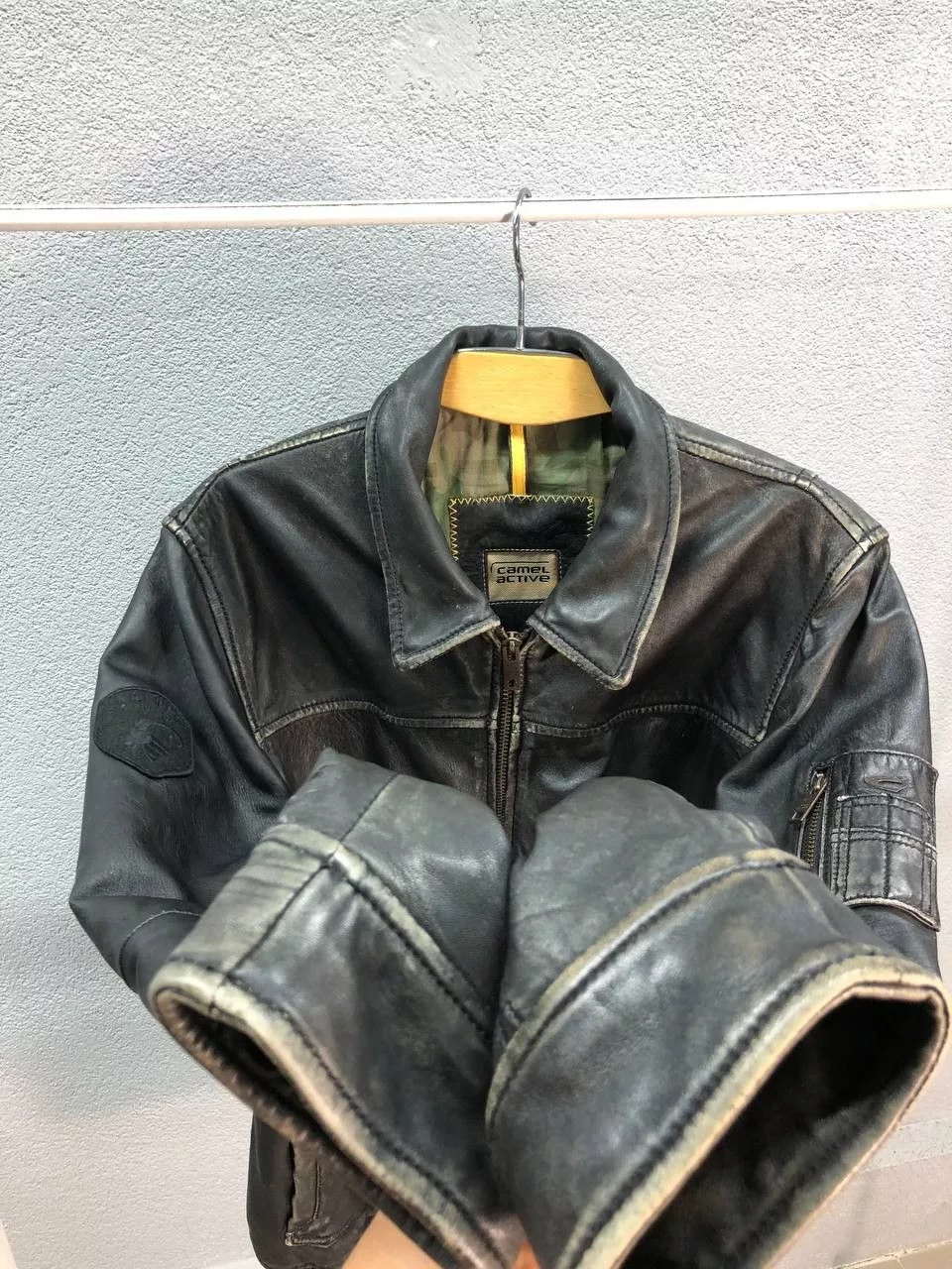 Camel Leather Jackets Camel Active leather mens Jacket 50 / Large Black