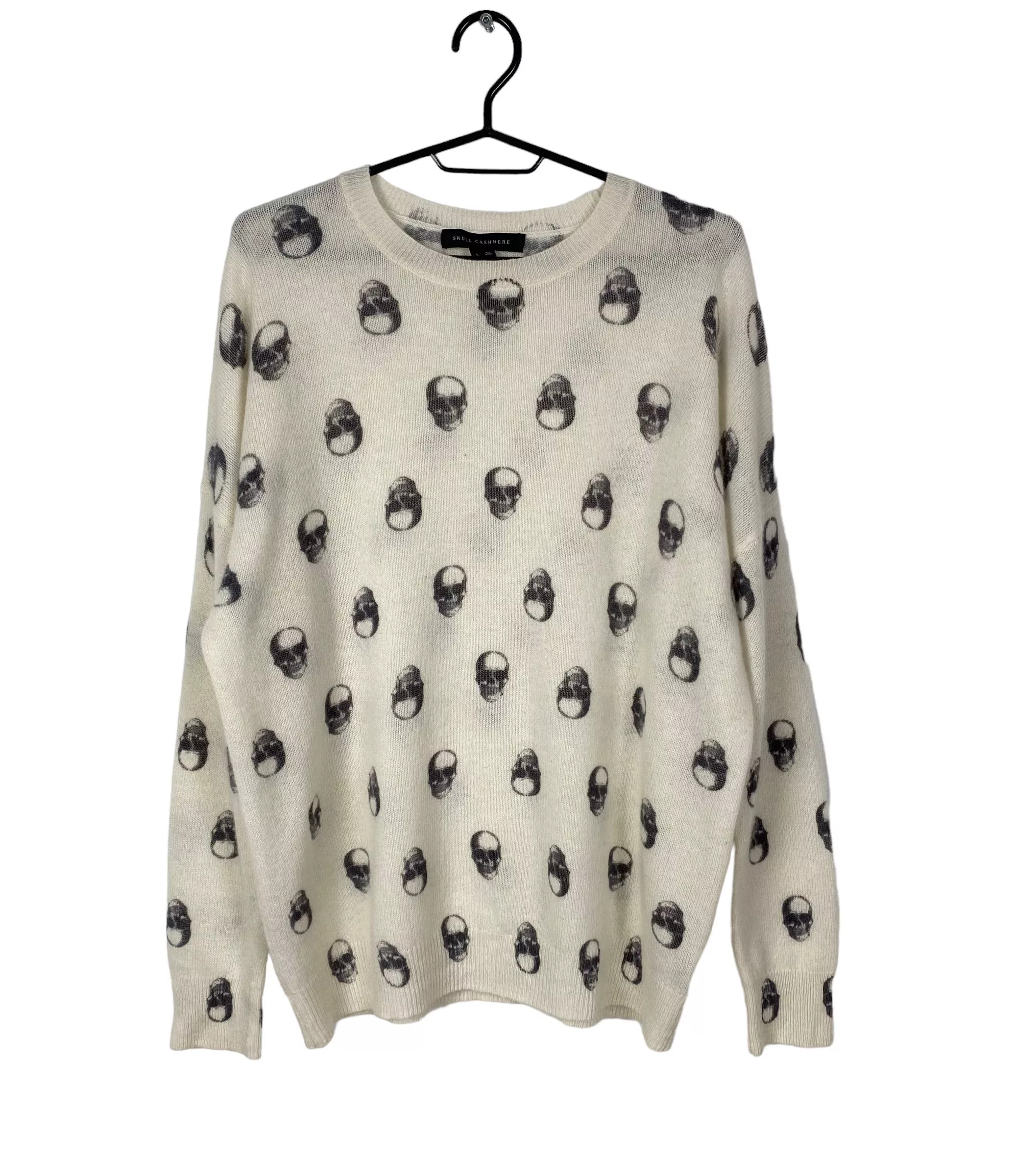 Designer Sweaters Designer skull cashmere printed sweater large Beige