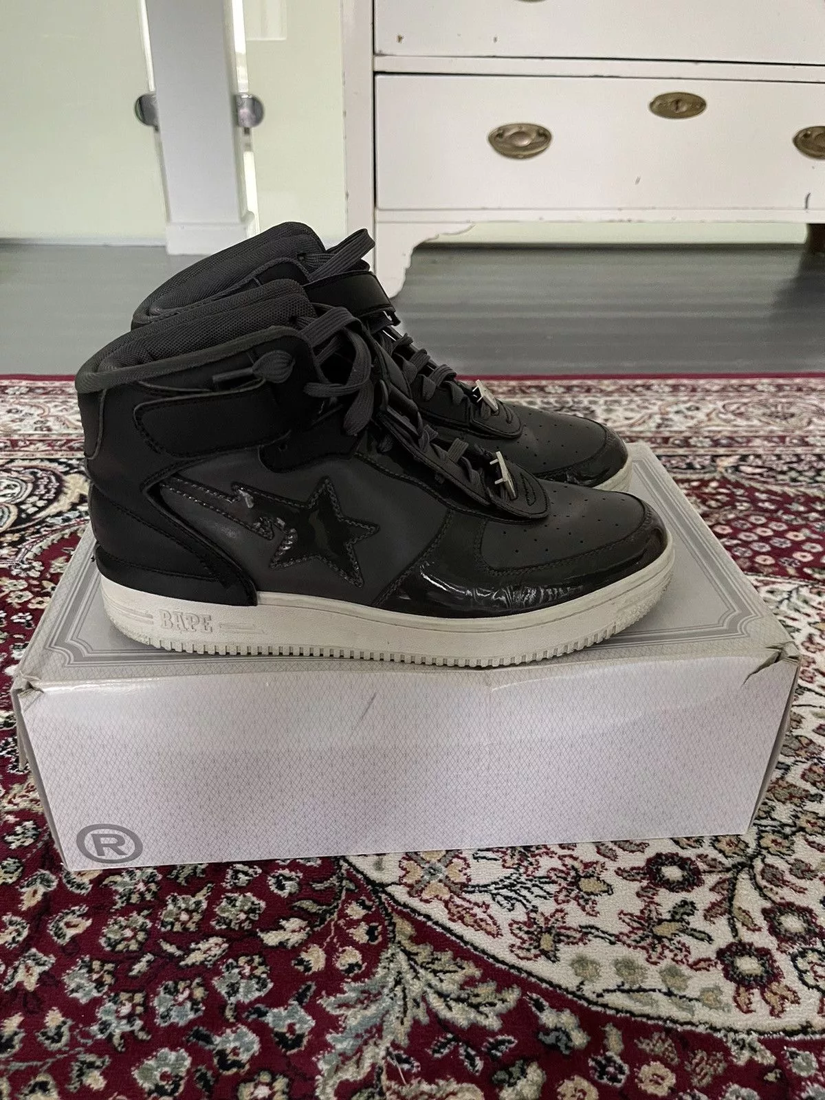 Bape Hi Top Sneakers Bapesta Mid (FW19) Black