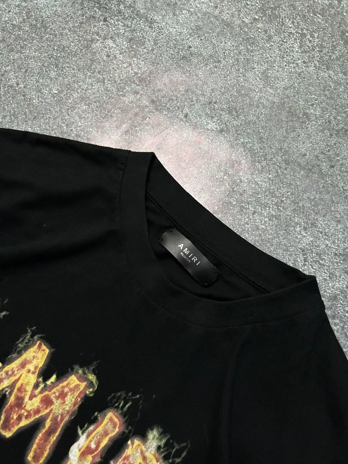 Amiri Short Sleeve T Shirts T-SHIRT AMIRI FLAME Black