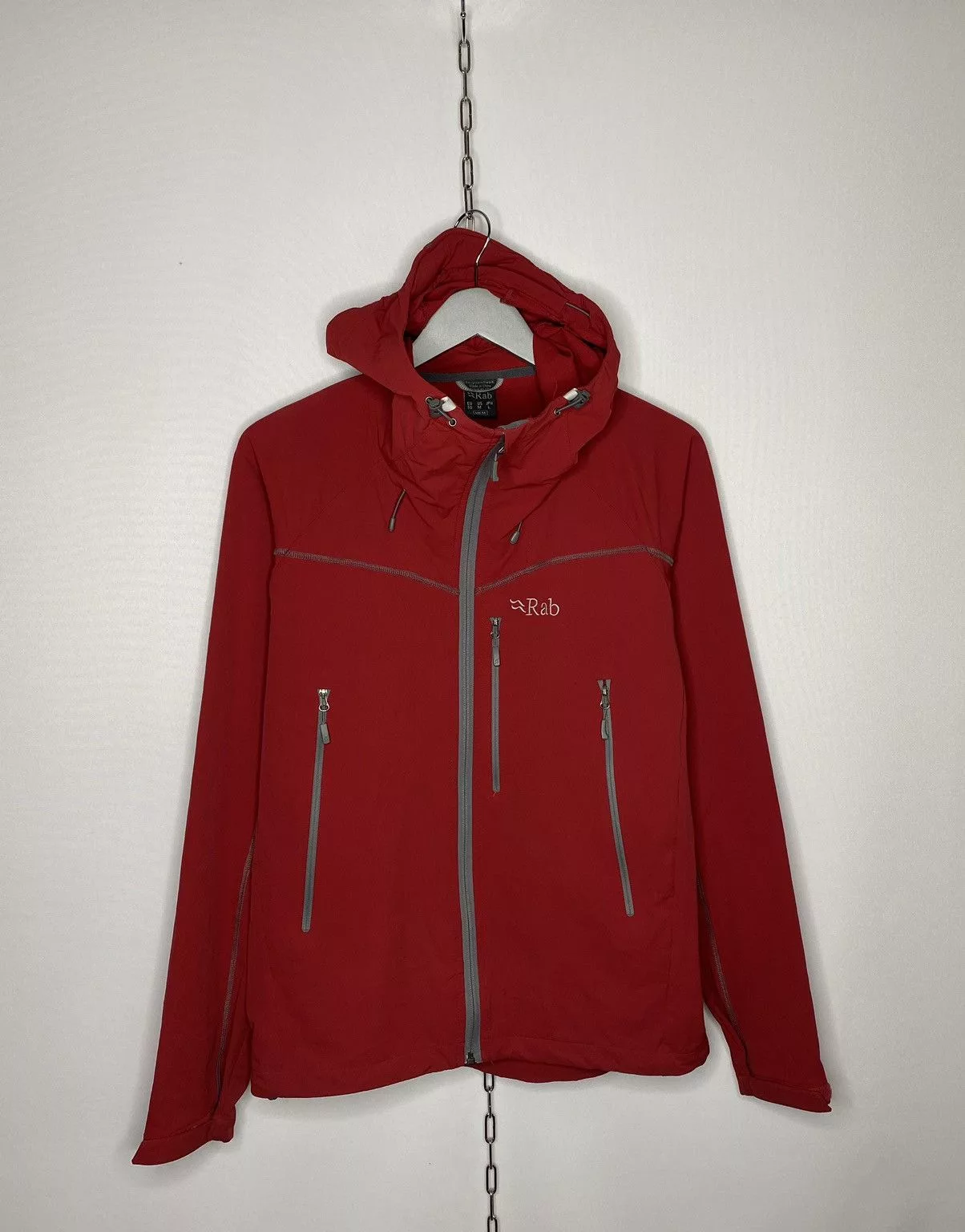 Rab Light Jackets 🔥RAB Outdoor Sawtooth Hoodie Full Zip Jacket Hiking 🔥 Red Gorpcore