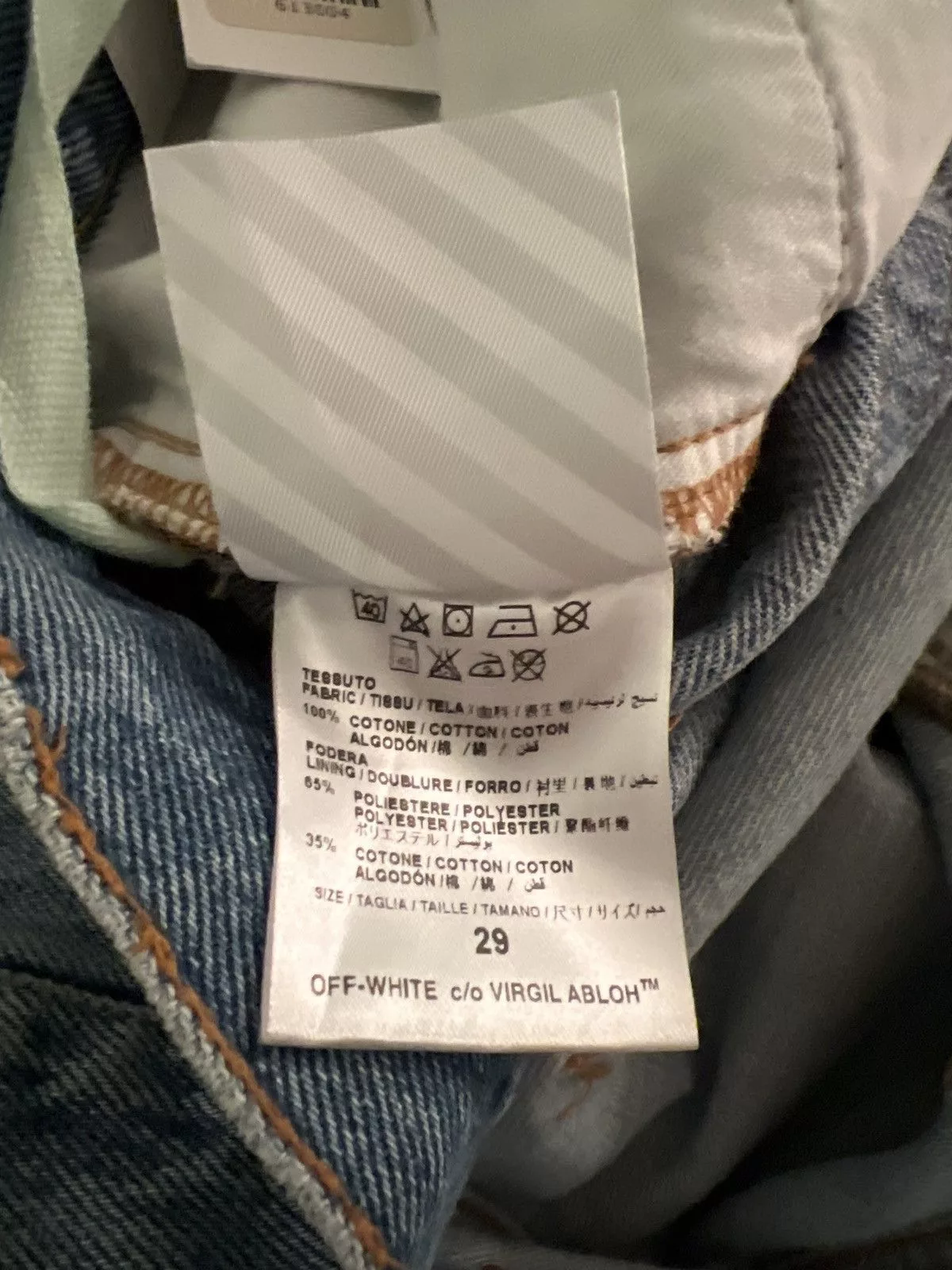 Off-White Jeans OFF-WHITE Two Tone Mod.Split Split Baggy 5 Pocket Jeans Blue