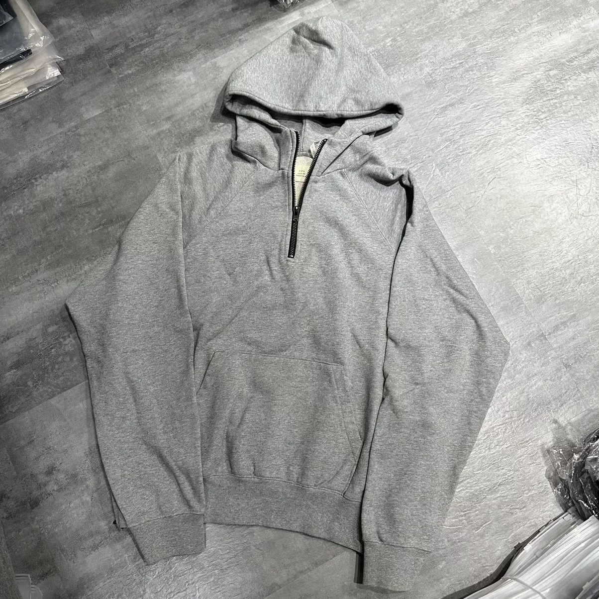 Essentials Sweatshirts Hoodies Essentials-F.O.G Half-Zip Hoodie - Grey Gray