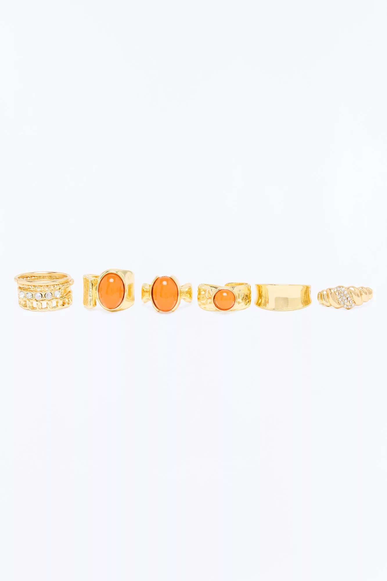 Imperial Gem 9 Piece Ring Set - Gold/combo