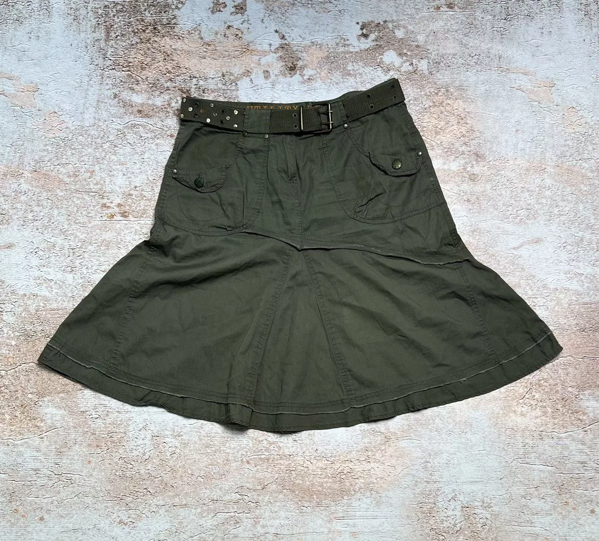 Vintage Midi Skirts Vintage asymmetrical belted skirt Brown Avant-Garde