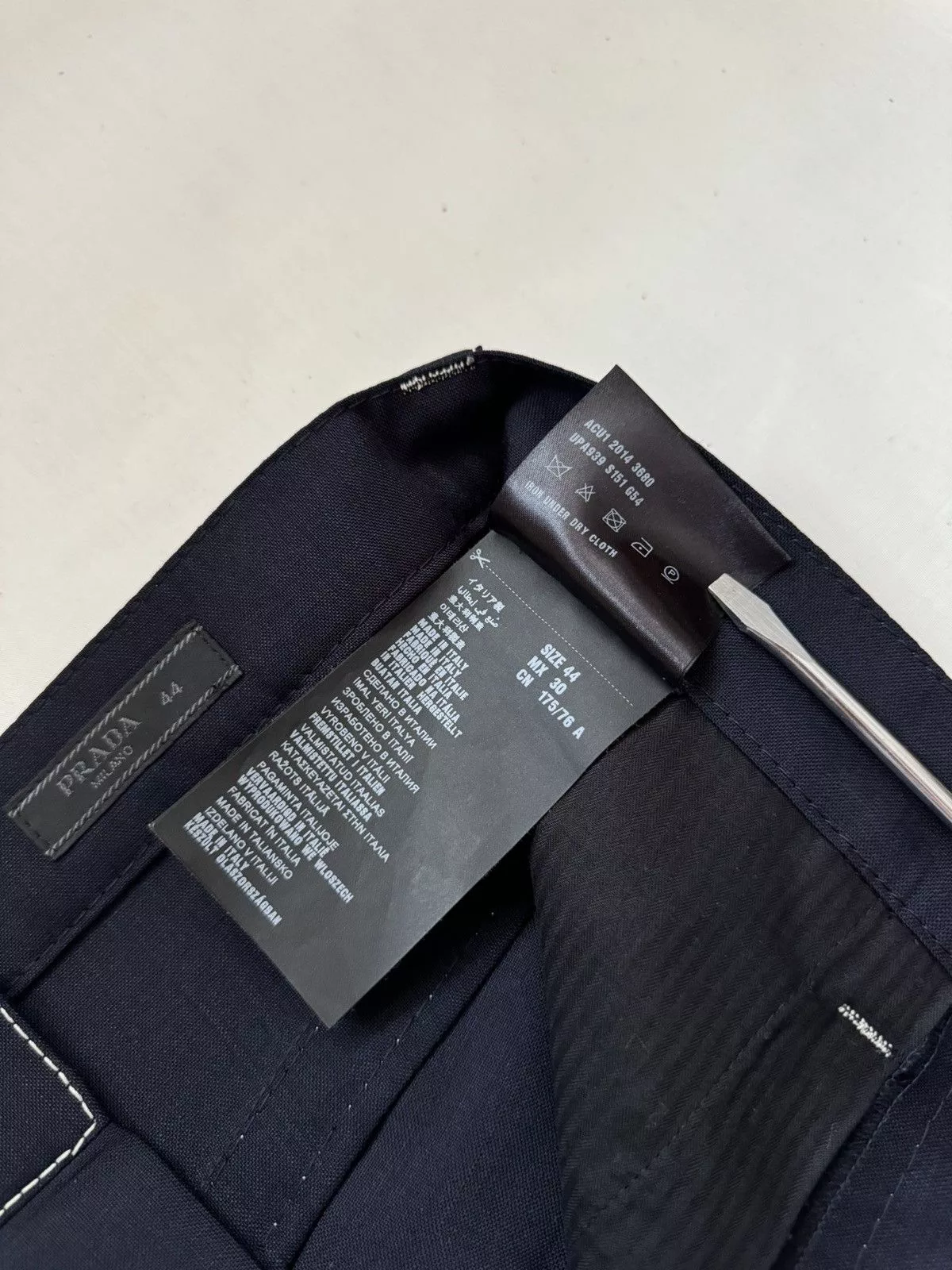 Prada Casual Pants Prada SS15 Contrast Stitch Trousers Blue