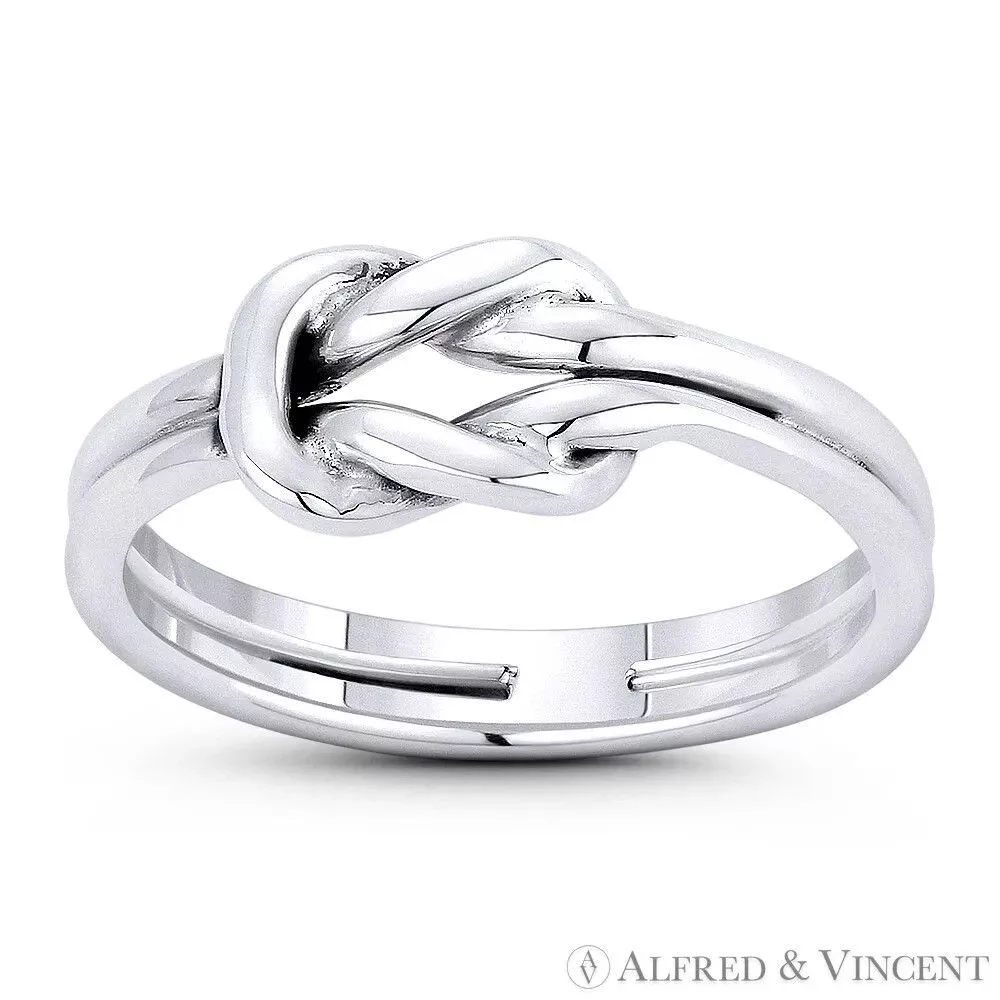 Other Rings Other Square / Reef Loop Love Knot Charm Promise Ring Silver